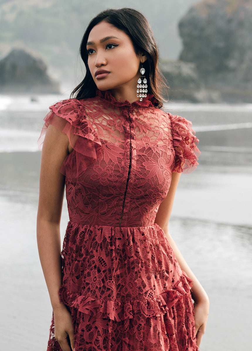 Allegra Women's Impact Dress in Marsala Wine Color - Elegant A-Line Cocktail Dress for Parties, Weddings & Special Occasions