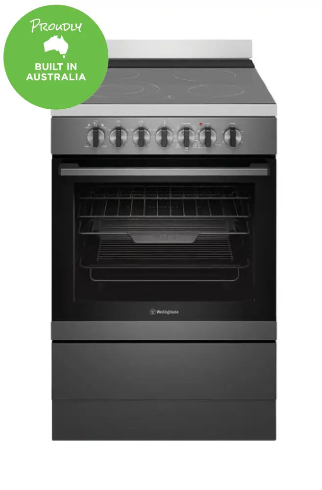 Westinghouse WFE646DSC 60cm Electric Freestanding Cooker with AirFry Function - Dark Stainless Steel | Perfect for Modern Kitchens, Small Spaces & Healthy Cooking