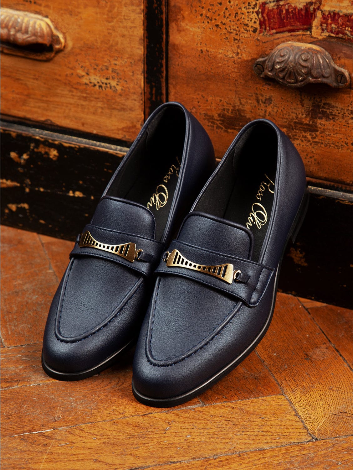 Vegan Cactus Leather Loafers for Men & Women | Eco-Friendly Navy Slip-On Shoes | Perfect for Casual Wear, Office & Sustainable Fashion