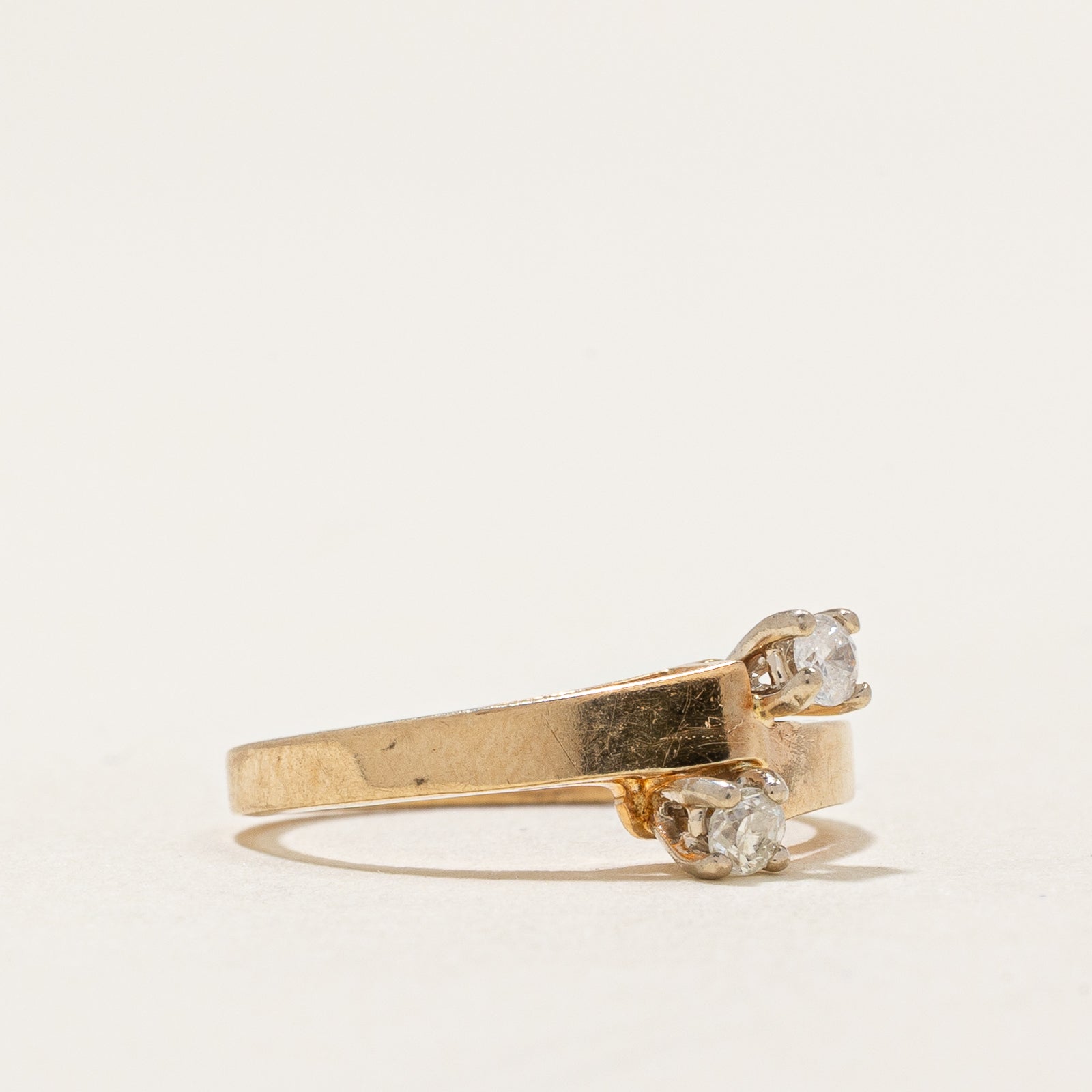 0.09ctw Two Stone Diamond Wedding Band Ring - Size 2.75 | Elegant & Durable for Engagement, Anniversary & Everyday Wear