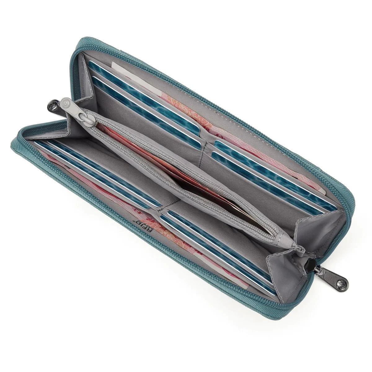 Pacsafe RFIDsafe™ RFID Blocking Continental Wallet - Secure Travel Wallet for Credit Cards & Passport - Perfect for International Trips & Daily Commute