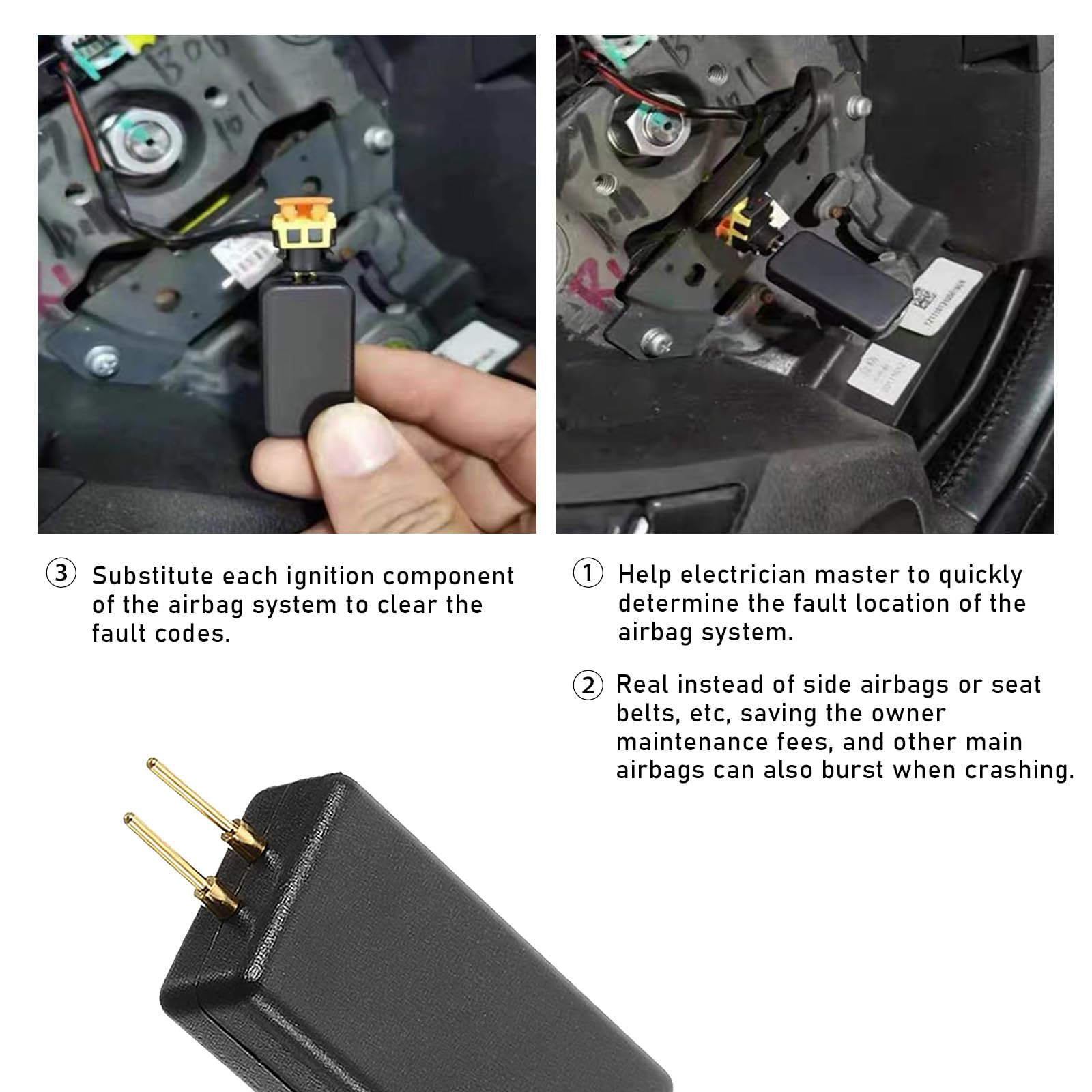 2 PCS Car SRS Airbag Simulator Tester - Universal Diagnostic Tool for Airbag Fault Finding & Repair | Auto Airbag Testing Instrument for Vehicle Safety Inspection | Perfect for Mechanics & DIY Car Enthusiasts