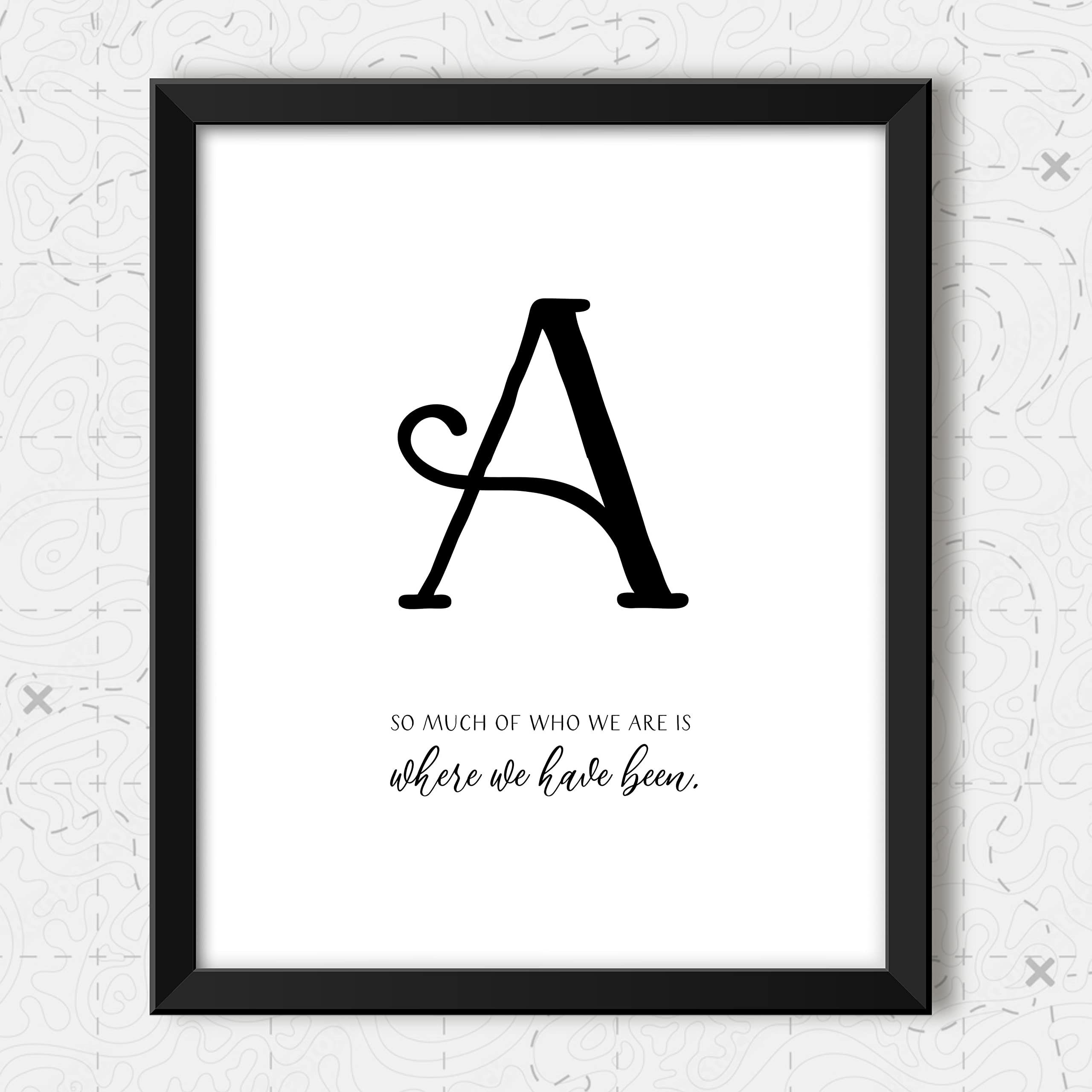 6-Piece Wander Prints Travel Quote Wall Art - Inspirational Black & White Travel Posters 8x10 Unframed - Perfect for Adventure Lovers, Travel Enthusiasts & Home Office Decor
