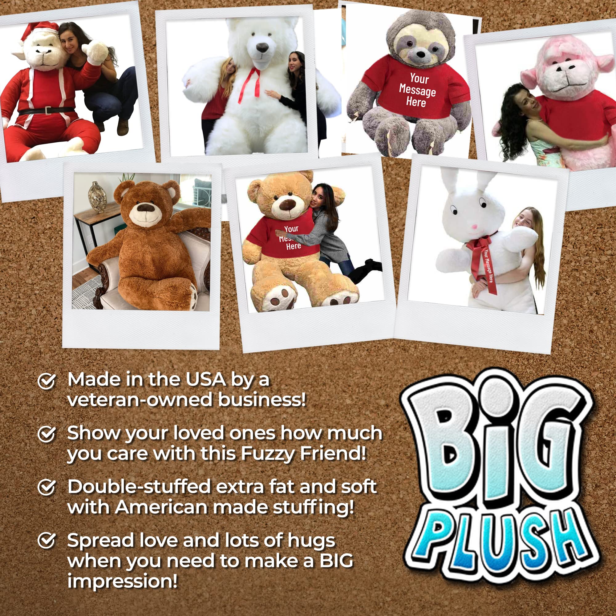Big Plush® Giant 40-Inch White Stuffed Gorilla Monkey with T-Shirt - Perfect Social Distancing Gift of Love (I Socially Distantly Love You) - Great for Valentine's Day, Birthday Presents & Long-Distance Relationship Gifts