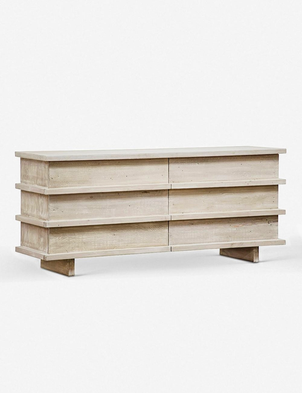Corliss 6-Drawer White Wash Wooden Dresser - Modern Bedroom Storage Chest for Clothes & Accessories | Perfect for Master Bedroom, Guest Room & Dorm Organization