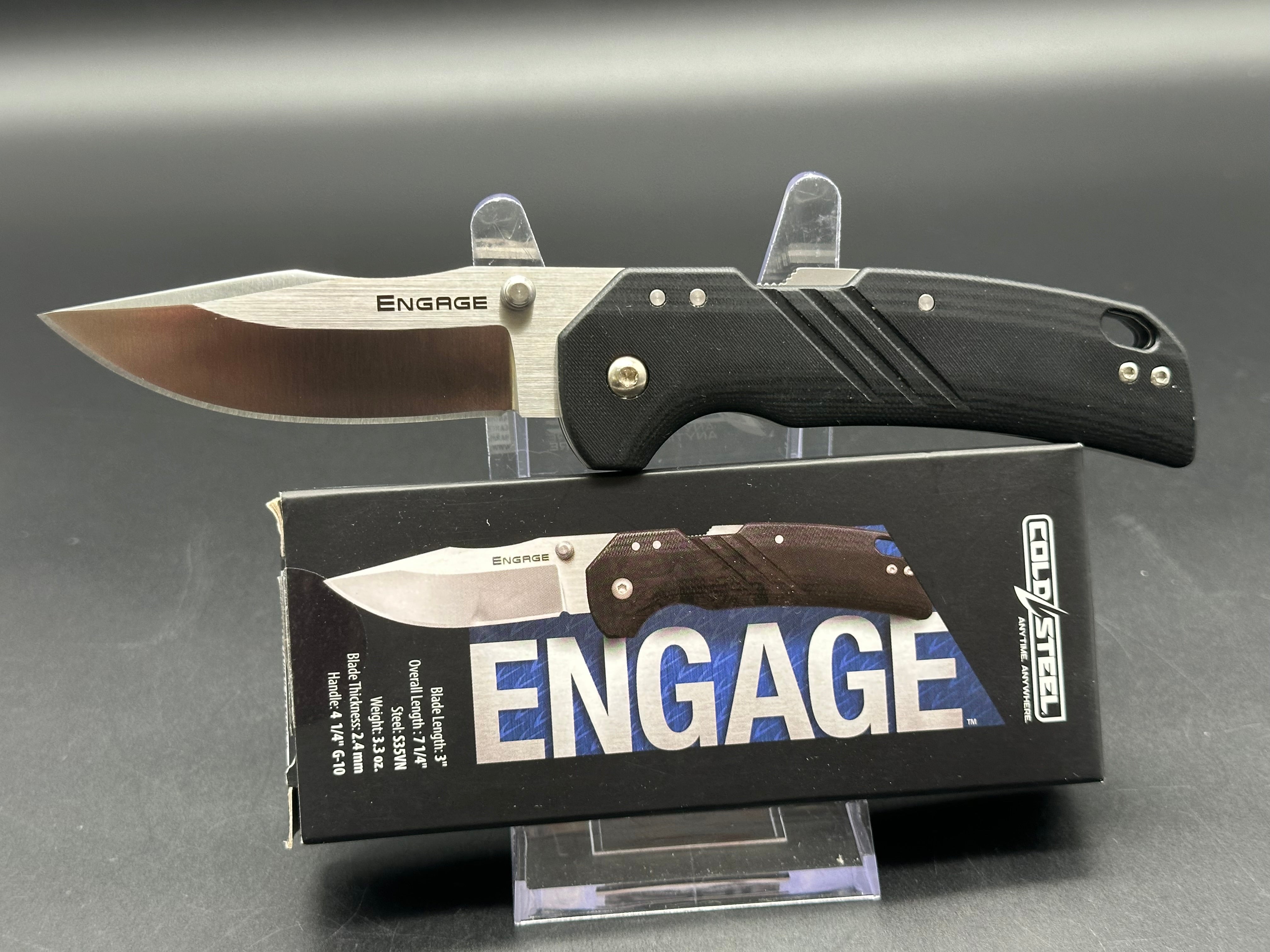 Cold Steel Engage Atlas Lock Folding Knife - Black G10 Handle, S35VN Steel Blade - EDC, Outdoor Camping, Hunting & Survival Gear