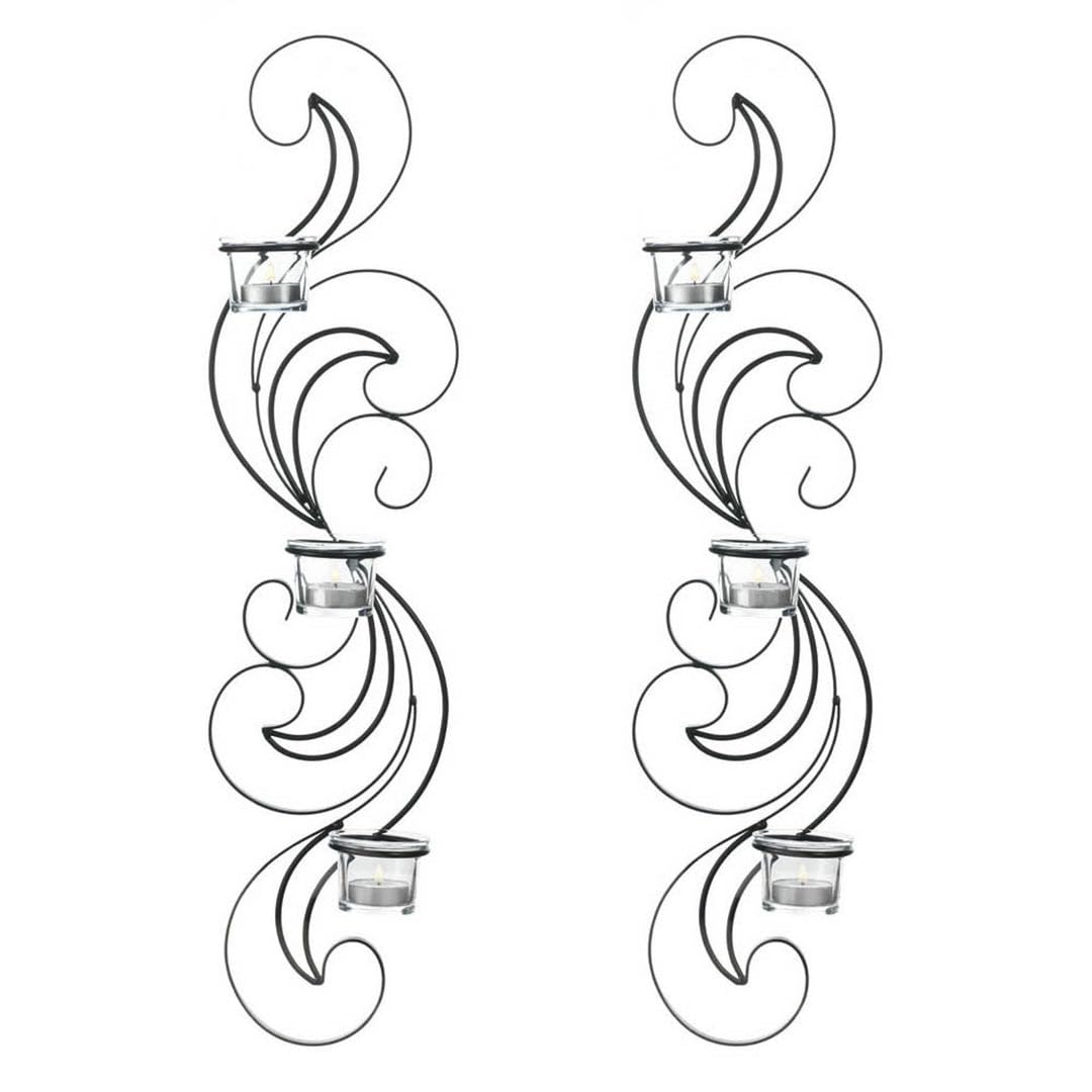 Wisp Candle Wall Sconce Set of 2 - 24.5 Inch Tall Modern Farmhouse Wall Light Fixture - Perfect for Bedroom, Living Room & Entryway Decor