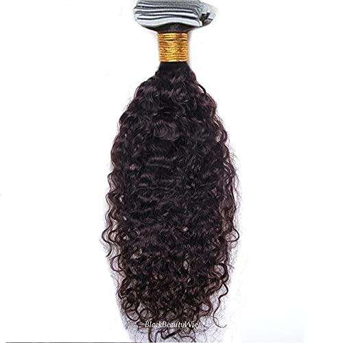 Brazilian Remy Human Hair Tape-in Extensions 100g 40pcs - Water Wave Loose Curly Skin Weft for Natural Look | Jet Black (#1) 22-inch | Perfect for Daily Wear, Parties & Special Occasions