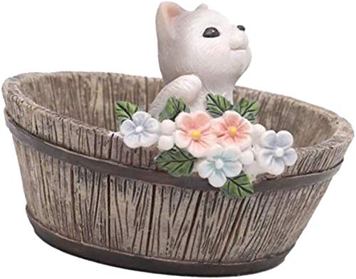 Succulent Plant Pot with Cute Kitten Design - Ceramic Flower Pot for Indoor Plants, Home & Office Decor | Perfect for Succulents, Cacti, Small Plants
