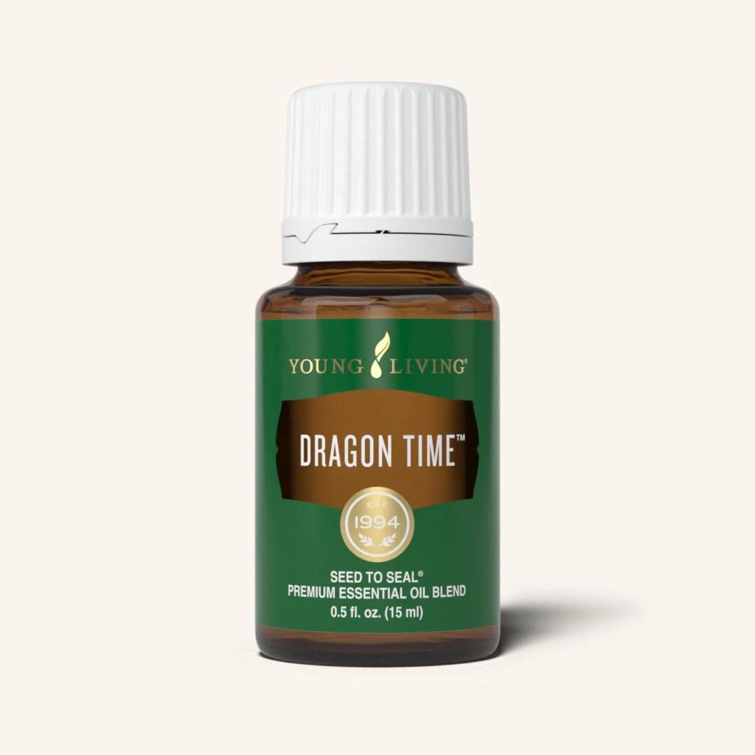Young Living Dragon Time 15ml Essential Oil - Balancing & Soothing Aroma for Women's Comfort, Stress Relief & Relaxation, Sweet Herbaceous Scent | Natural Support for Menstrual Discomfort, PMS & Emotional Well-Being | Perfect for Aromatherapy, Massage & Diffuser Use
