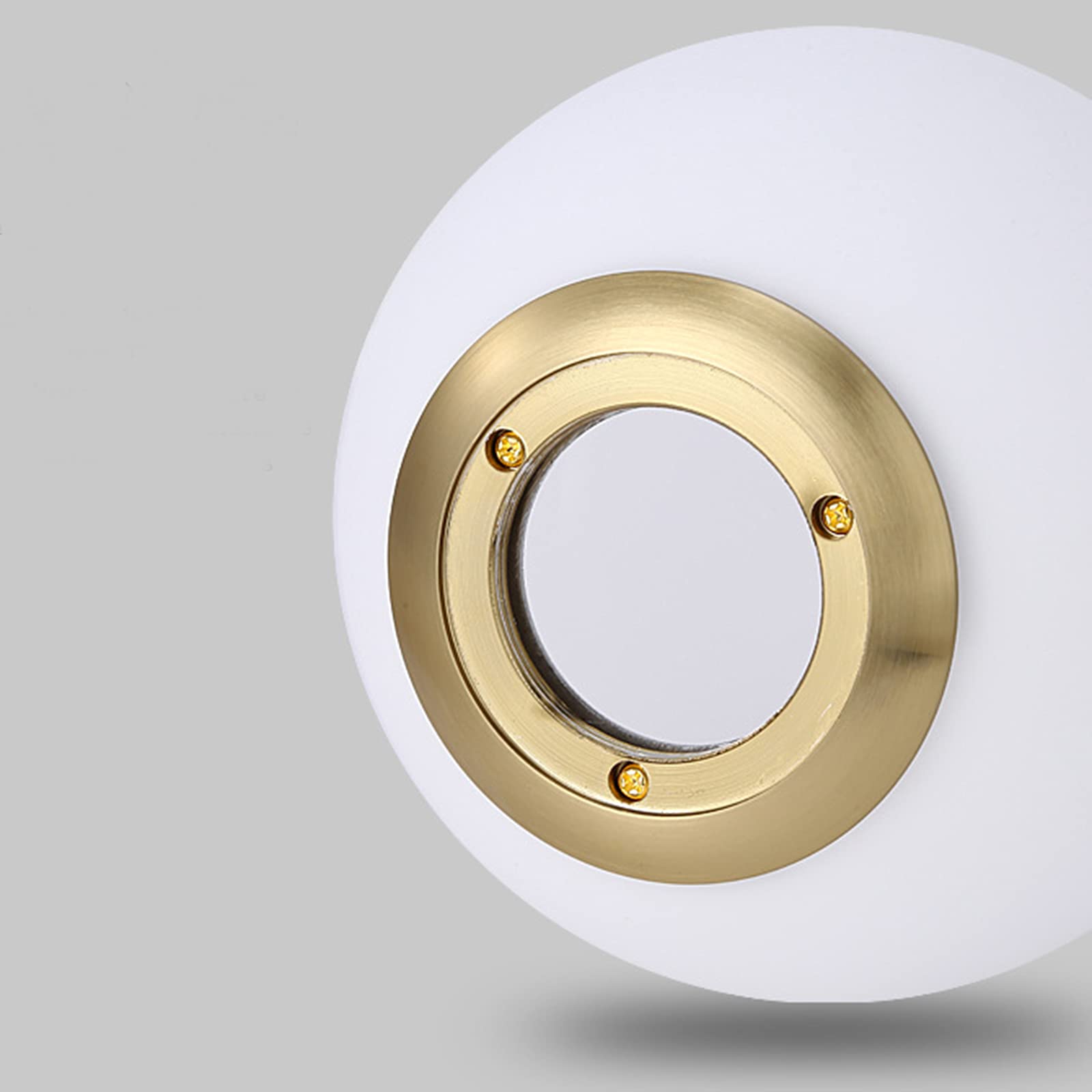 2-Light White Glass Pendant Light Fixture with Brass Gold Metal - Modern Globe Chandelier for Dining Room, Kitchen Island, or Bedroom Ceiling Lighting