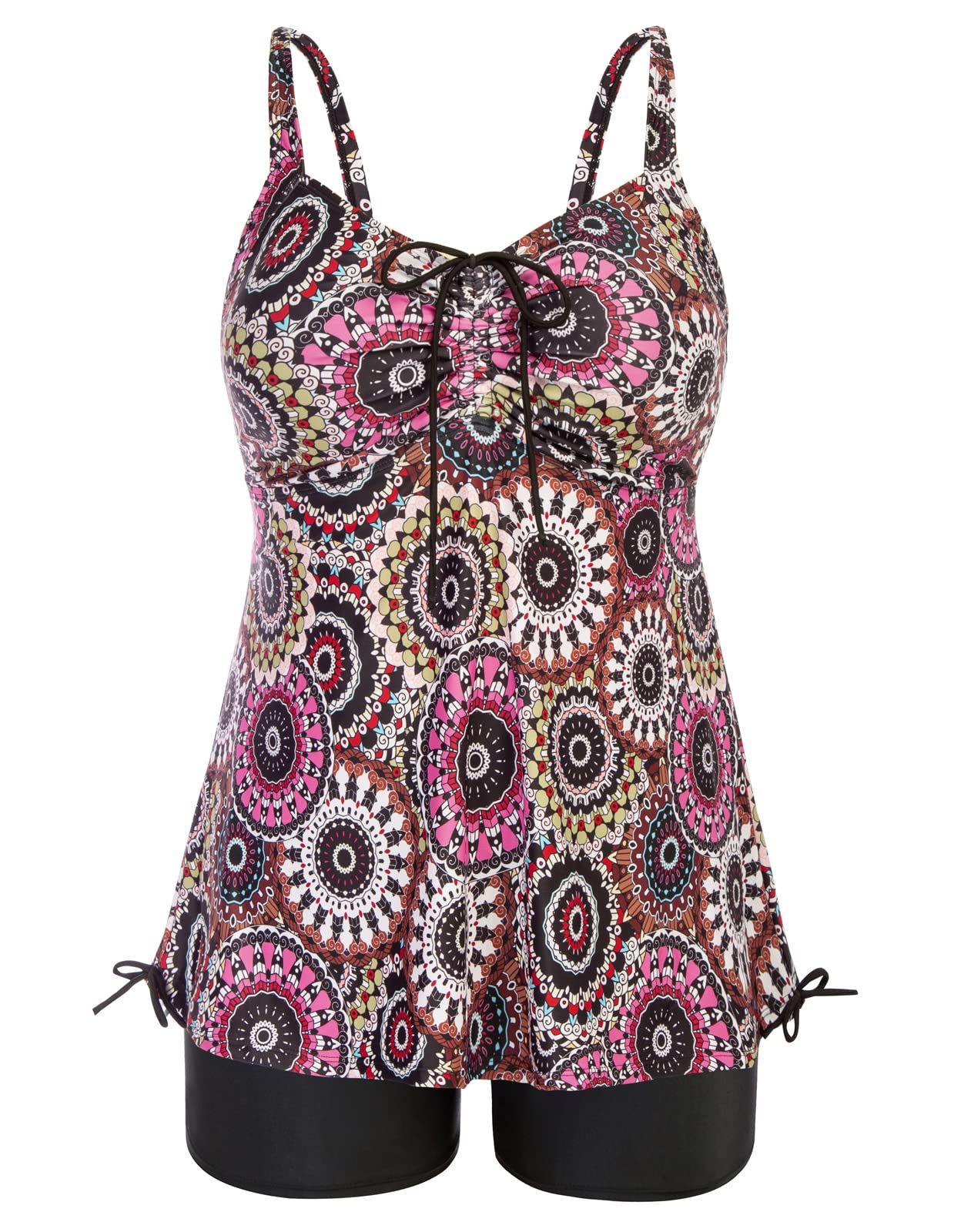 Hanna Nikole Plus Size Tankini Swimsuits for Women - 2 Piece Swimwear Set with Tummy Control Top & Shorts | Beach, Pool & Vacation Outfit
