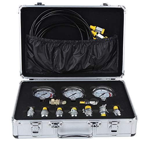 Hydraulic Pressure Tester Kit - Portable Gauge Pressure Testing Equipment for Oil & Hydraulic Systems | Industrial Hydraulic Tools Maintenance & Repair | Workshop, Factory, Construction Site Use