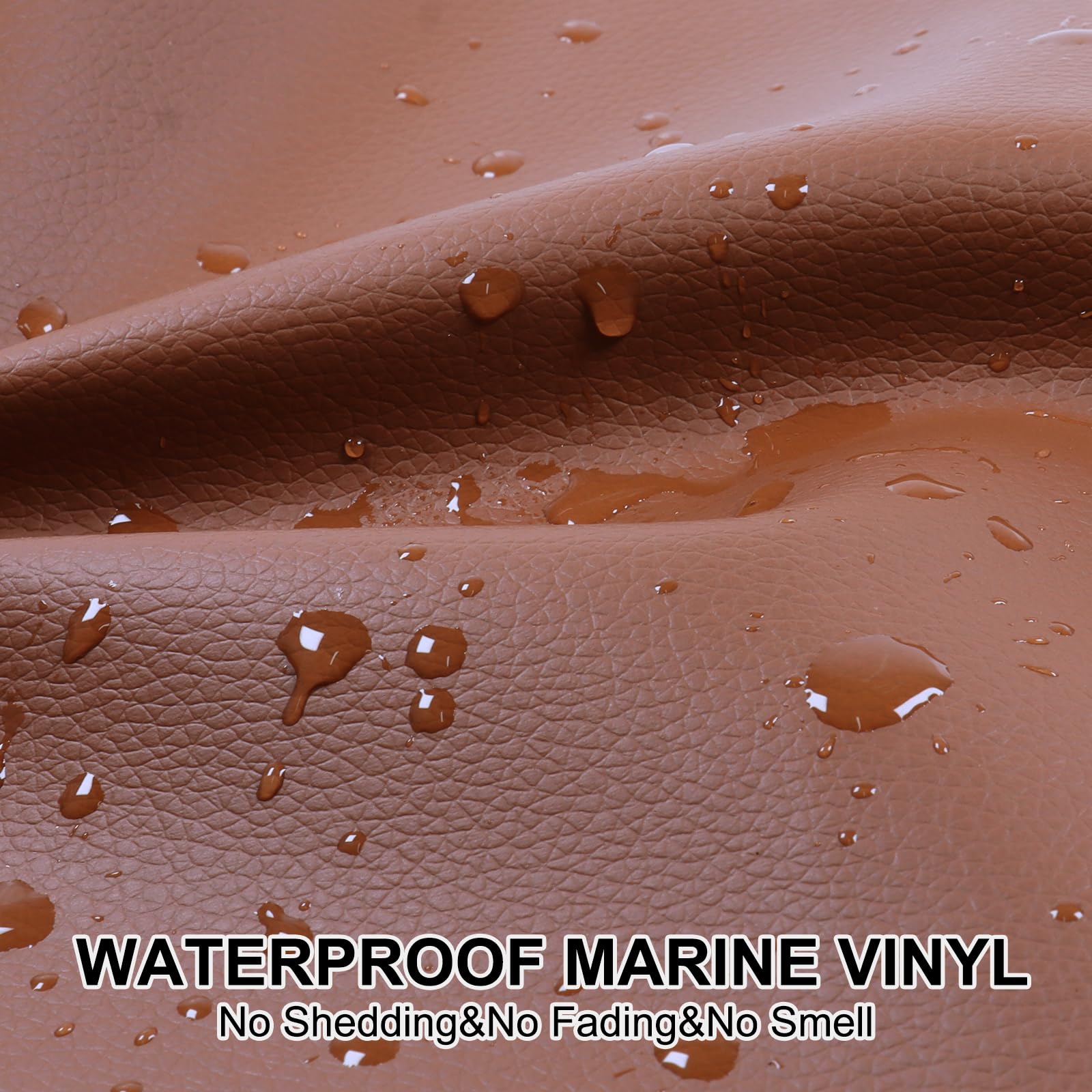 Premium Marine Vinyl Fabric - Soft, Durable & Hypoallergenic Artificial Leather for DIY Upholstery, Boat Seats, Car Interiors - Easy to Clean Synthetic Material (1 Yard, Brown) - Perfect for Furniture Repair, RV Cushions & Home Decor Projects