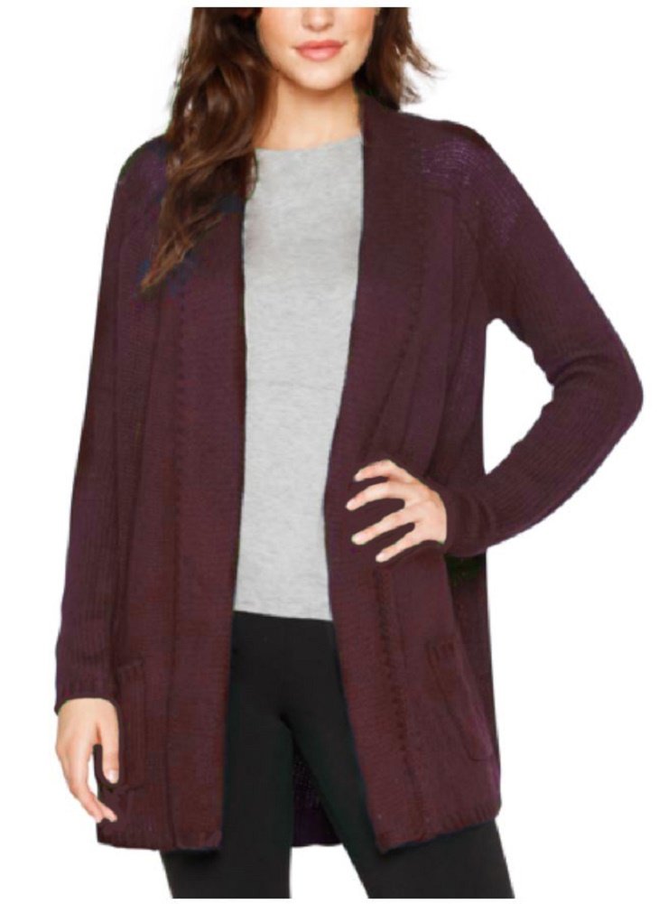 Matty M Women's Wool Blend Crochet Open Front Cardigan Sweater - Cozy Winter Knitwear for Casual Outfits & Layering Fashion