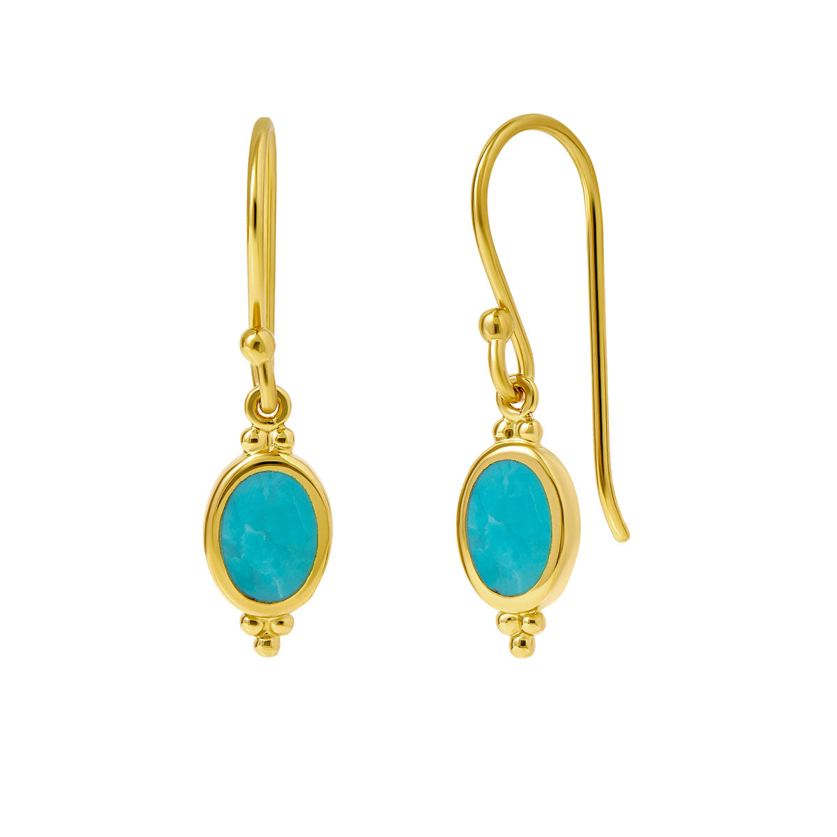 Moon Song Turquoise Earrings in 14K Gold - Boho Chic Dangle Earrings for Women, Perfect for Weddings, Parties & Everyday Wear
