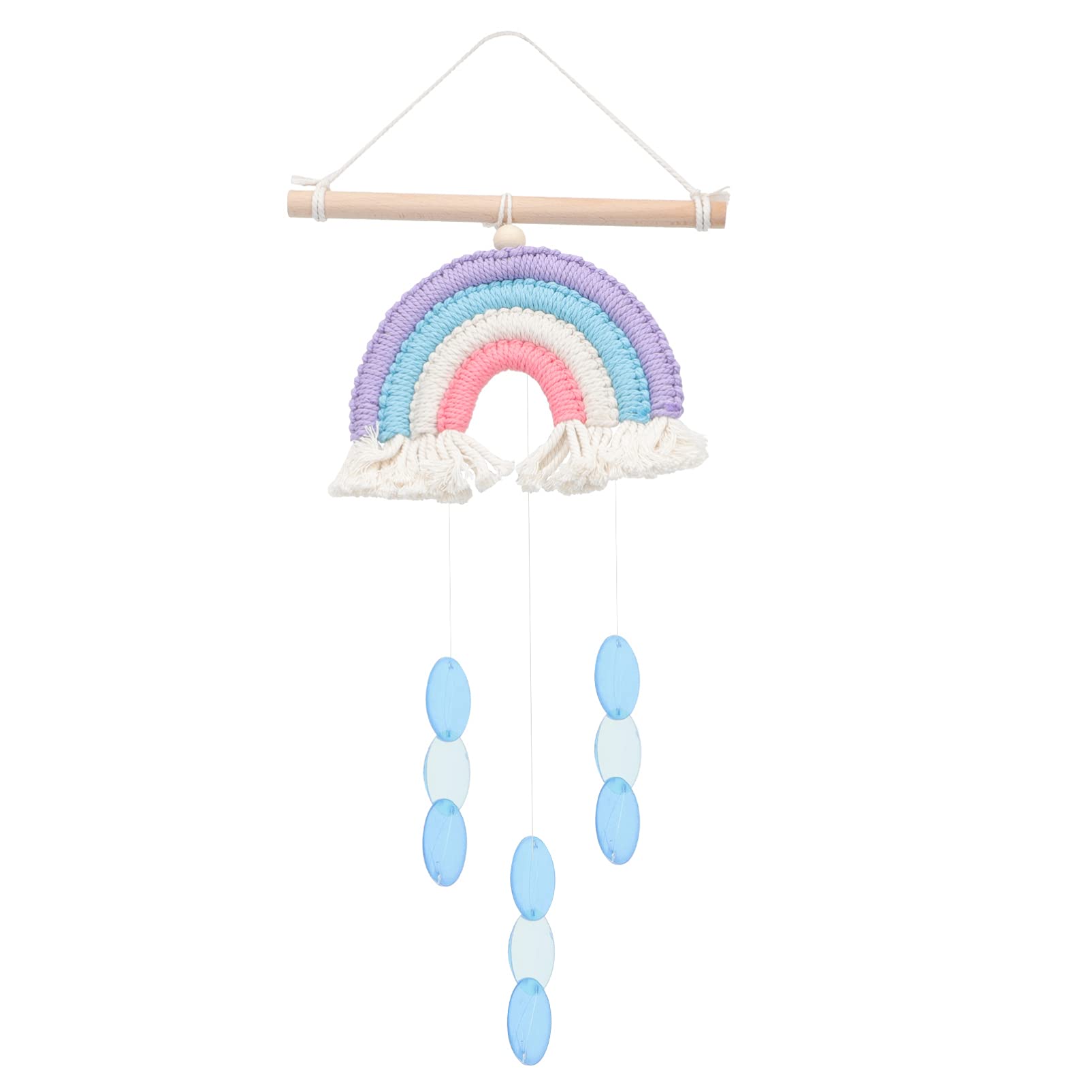 PRETYZOOM Bohemian Rainbow Tapestry Wall Hanging - Macrame Woven Decor with Tassels for Bedroom, Nursery, Kids Room, Living Room | Perfect for Boho Home Decor, Baby Shower Gifts & Wall Art