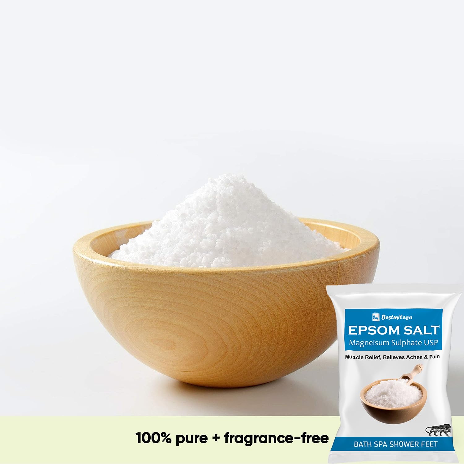 Premium Epsom Salt for Pain Relief - Magnesium Sulfate Bath Crystals for Foot Soak, Muscle Relaxation & Stress Relief (1kg) - Perfect for Post-Workout Recovery, Spa Day & Relaxing Baths