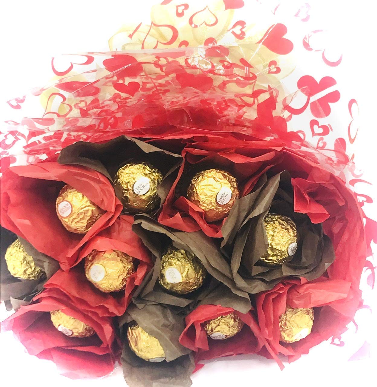Premium Gourmet Hazelnut Milk Chocolates - 24 Count Luxury Chocolate Gift Box with Edible Red Roses | Valentine's Day, Anniversary, Birthday Gift for Her/Him | Romantic Present, Corporate Gift, Wedding Favors