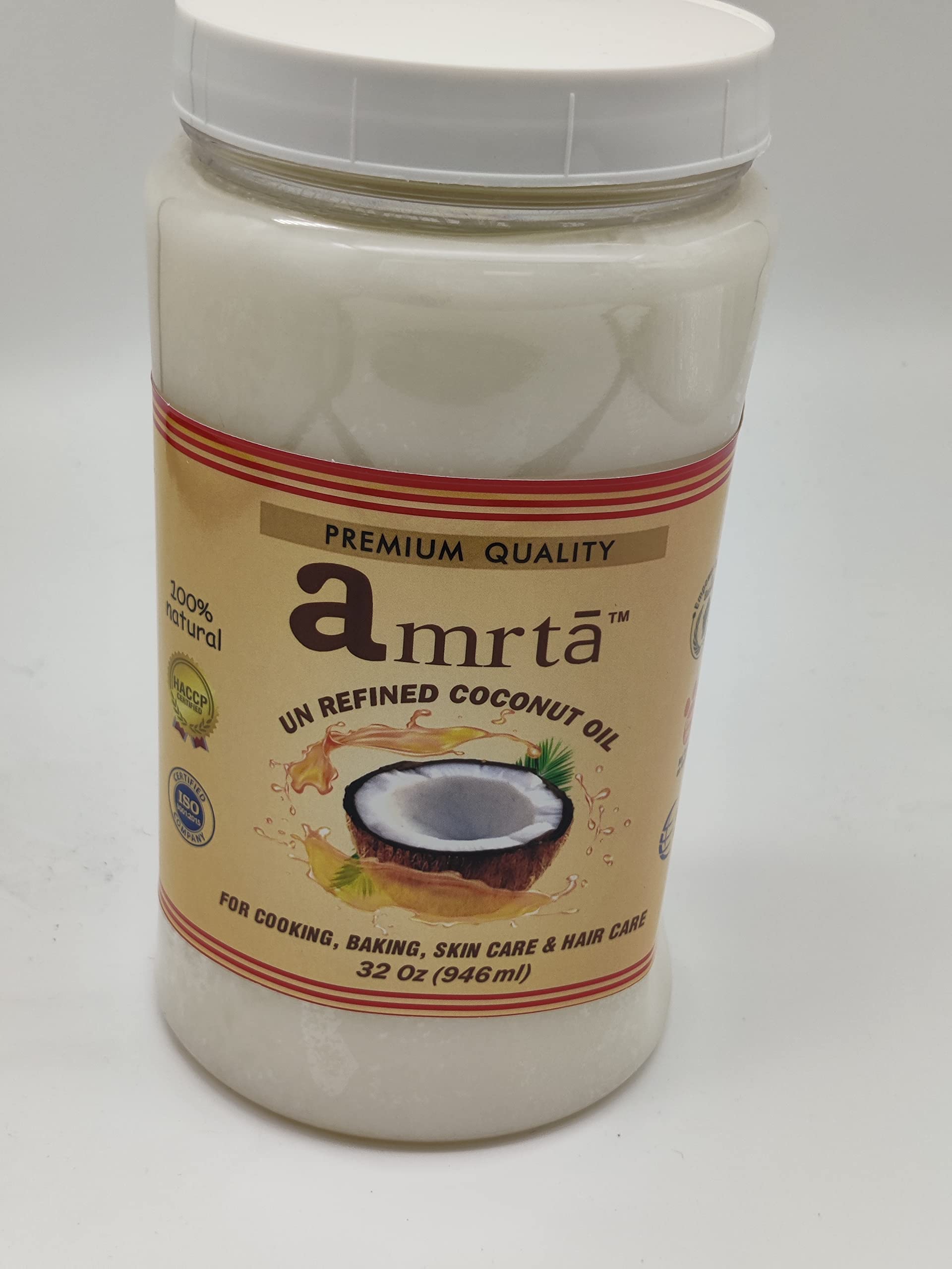 Organic Unrefined Coconut Oil 32oz - 100% Natural for Cooking, Baking & Beauty