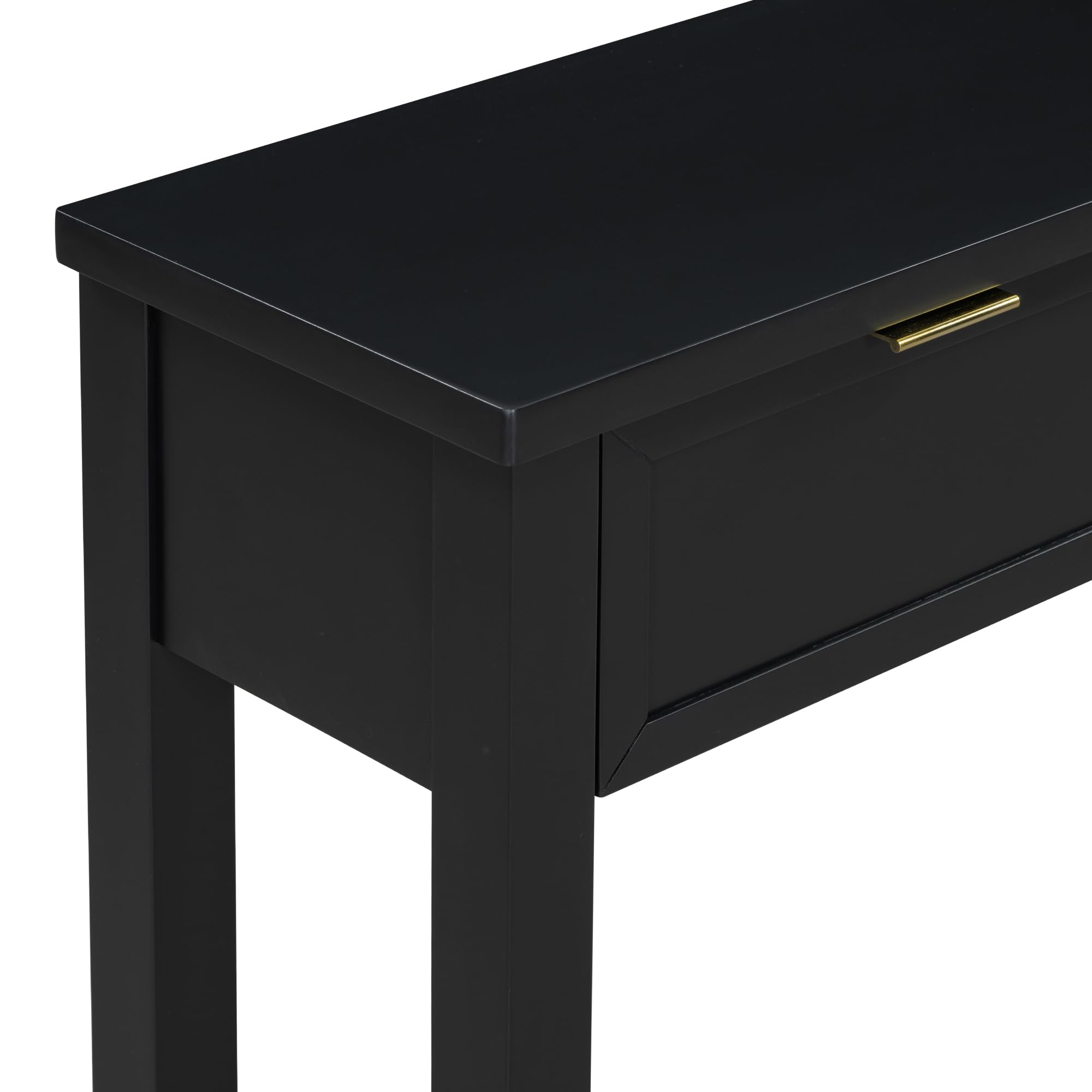 Modern Rustic Console Table with Drawer - Solid Wood Narrow Entryway Table for Hallway, Foyer & Living Room - Farmhouse Style Sofa Table with Storage Shelf