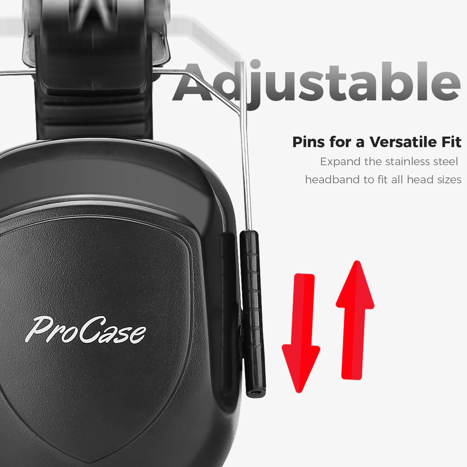 ProCase Noise Cancelling Ear Muffs - 2 Pack NRR 28dB Hearing Protection for Shooting, Gun Range, Mowing & Autism Sensory Relief - Comfortable Ear Defenders for Adults (Red) - Perfect for Construction, Concerts & Loud Work Environments