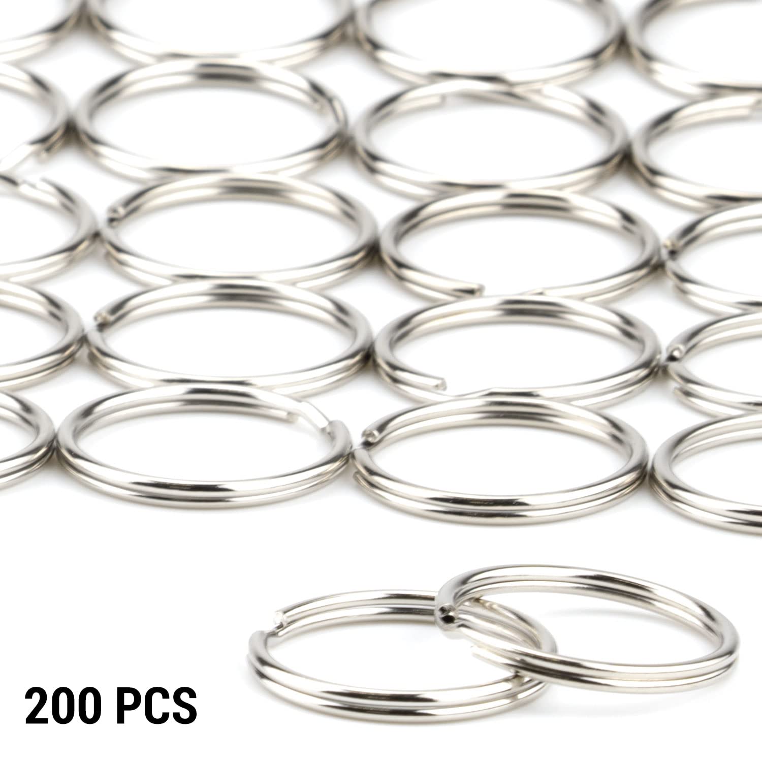200pcs 1 Inch Metal Split Key Rings for Keychains, Crafts & Lanyards