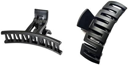 T-Shaped Plastic Hair Claw Clip for Women - Zig Zag Design, Large Size Acrylic Hair Clips with Stone Decoration (Black) | Perfect for Ponytails, Buns & Everyday Hairstyles