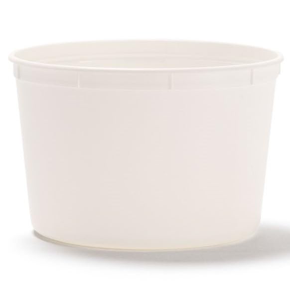 Berry Plastics T61064CP 64 oz. White Polypropylene Round Food Storage Container with Lid - Bulk 240 Pack | Airtight Kitchen & Restaurant Storage for Dry Food, Meal Prep, Leftovers & Pantry Organization