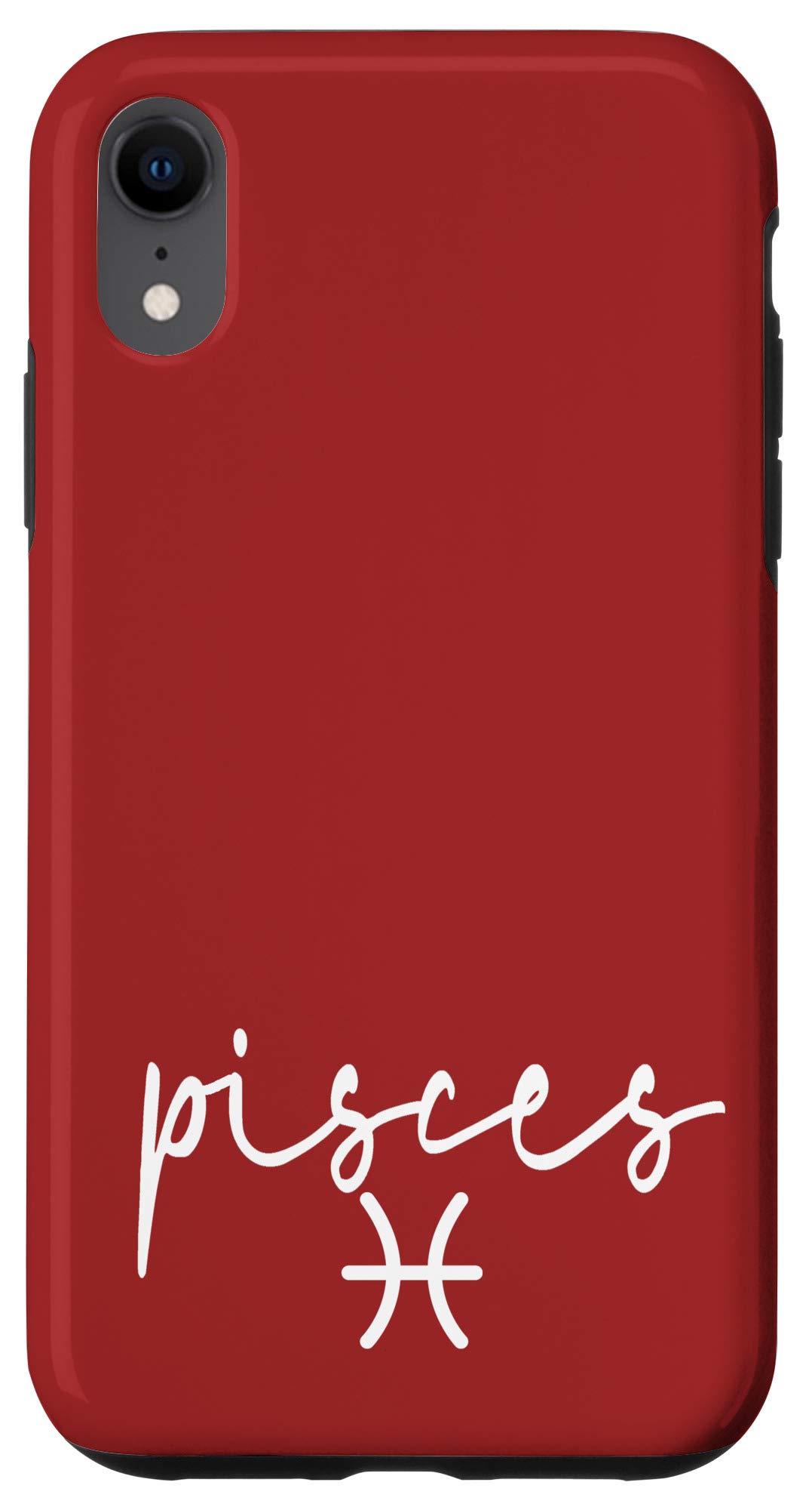 Premium iPhone XR Phone Case - Pisces Horoscope Design in Red & Maroon | Durable Protection for Everyday Use | Perfect Gift for Astrology Lovers