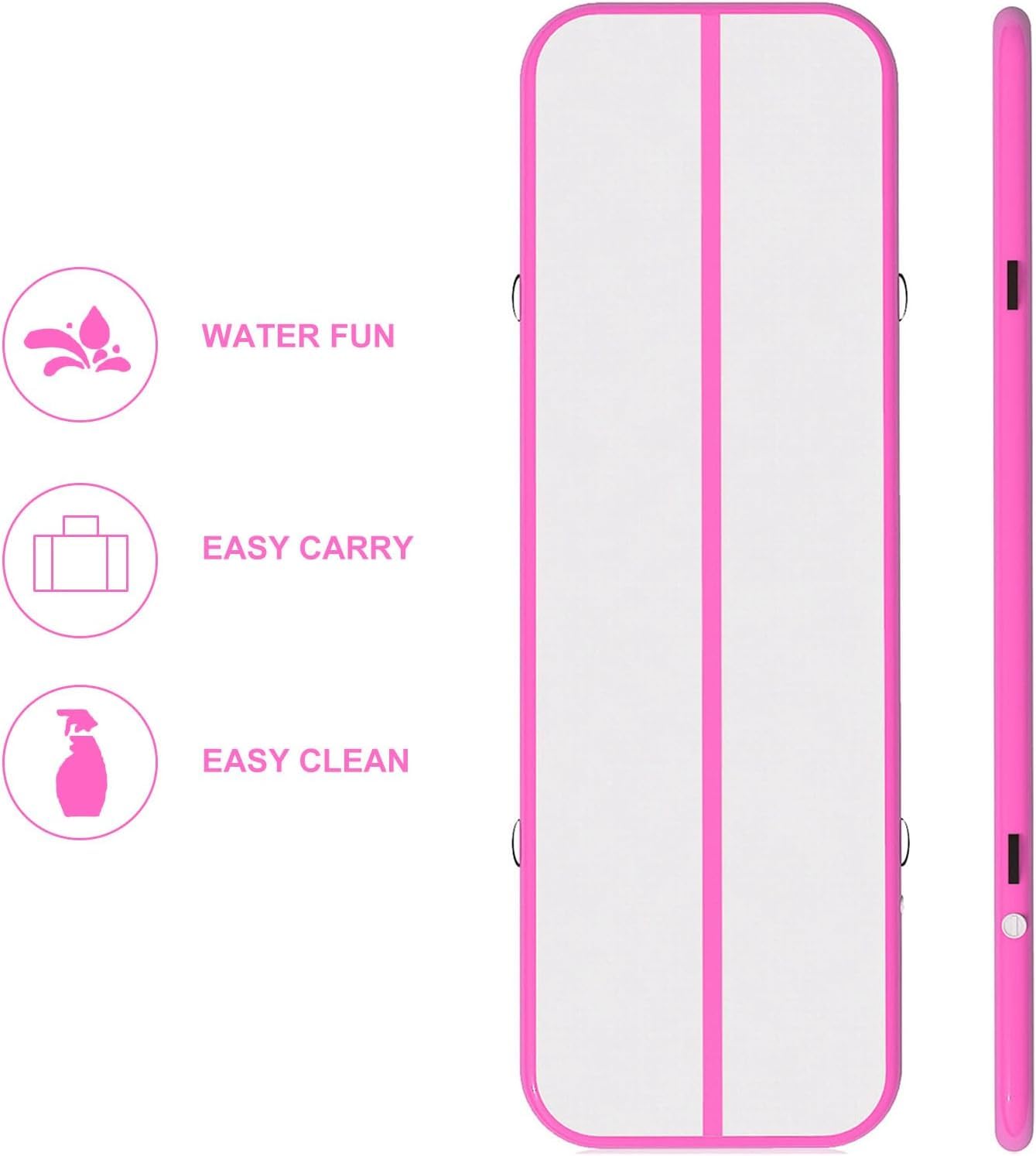10ft Inflatable Air Gymnastics Mat - 4 Inch Thick Tumbling Track with Electric Pump for Gym, Home, Outdoor, Cheerleading, Yoga & Water Activities - Perfect for Training, Exercise and Kids Play