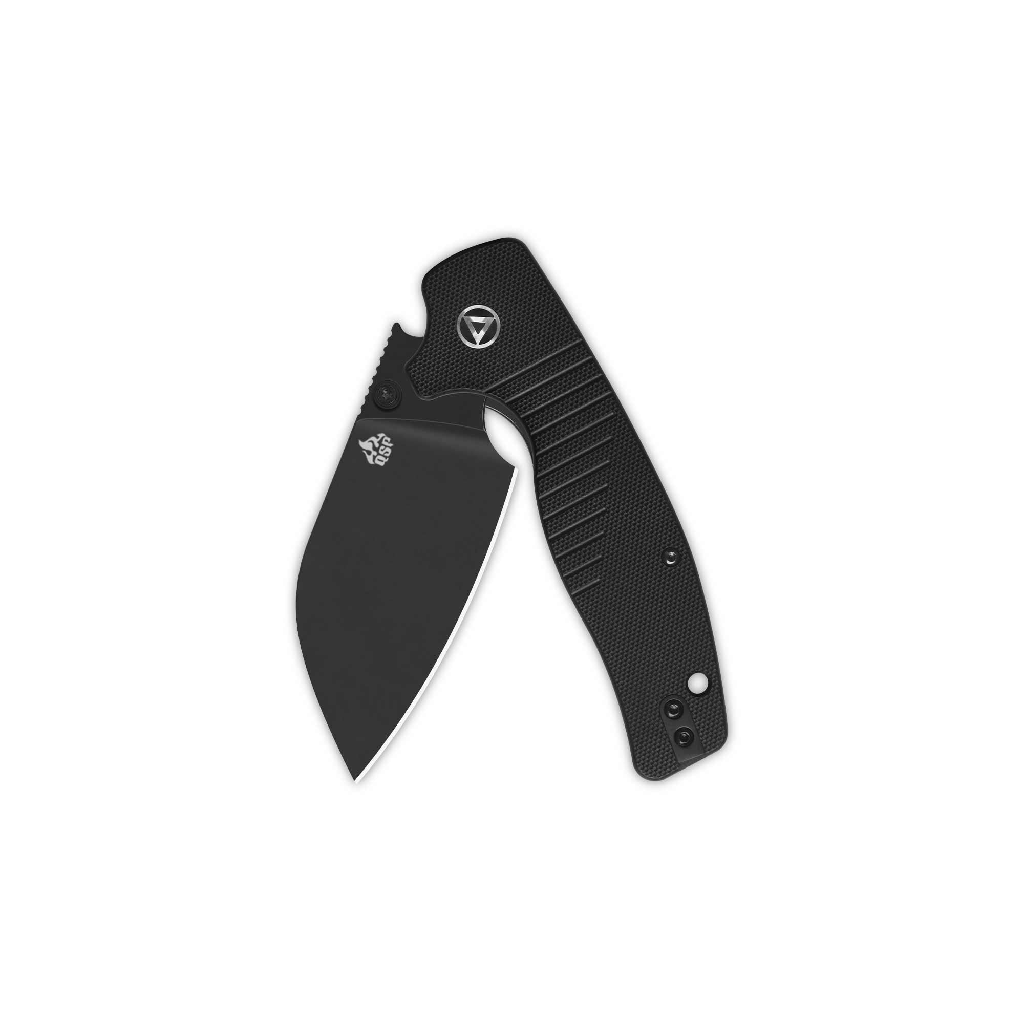 QSP Chefmaster Liner Lock Pocket Knife - 14C28N Stainless Steel Blade with Black G10 Handle - EDC, Camping, Hiking & Outdoor Survival Tool