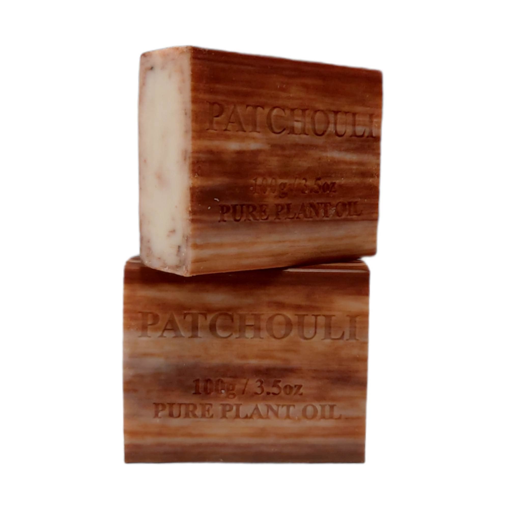 4x 100g Pure Natural Patchouli Scented Plant Oil Soap Bars - Vegan, Cruelty-Free & Chemical-Free - Perfect for Sensitive Skin, Eco-Friendly Bath & Aromatherapy Use