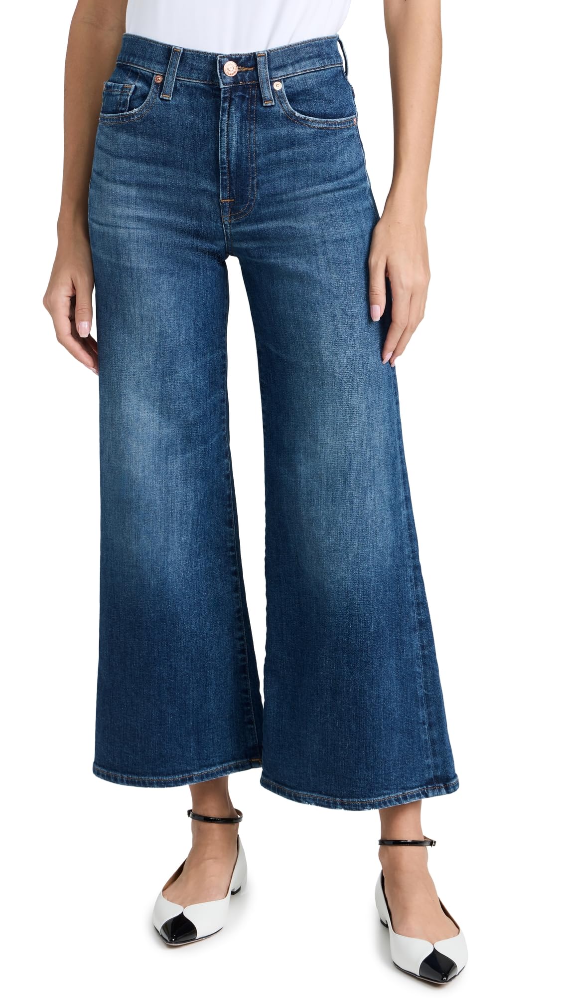 7 For All Mankind Women's Cropped Jo Jeans - High Waist Slim Fit Stretch Denim for Casual & Night Out | Perfect for Date Nights, Brunch & Weekend Wear