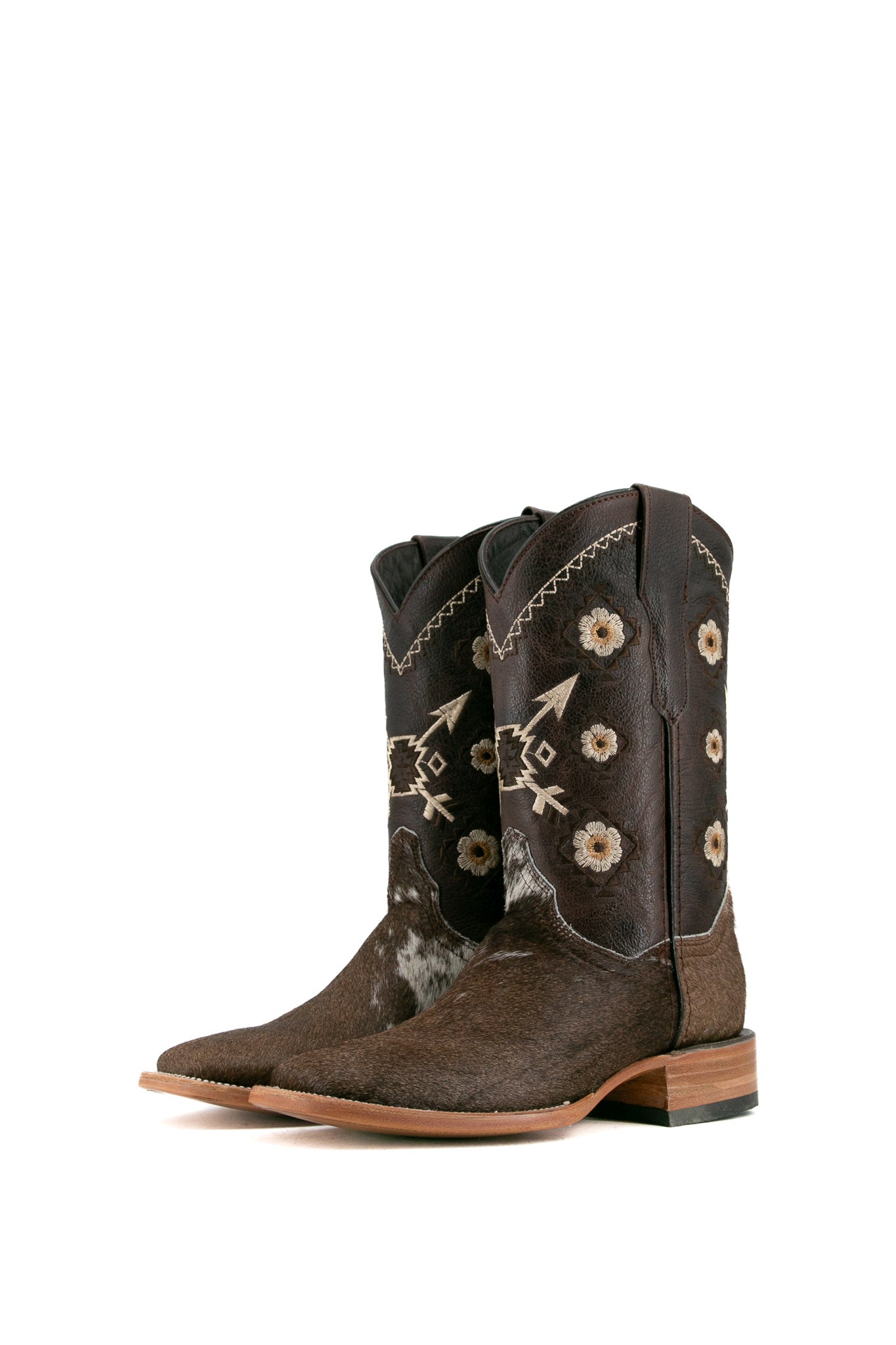 Women's Cowhide Square Toe Cowgirl Boots - Size 8 Western Riding Boots for Country Style | Perfect for Line Dancing, Rodeo Events & Country Music Festivals