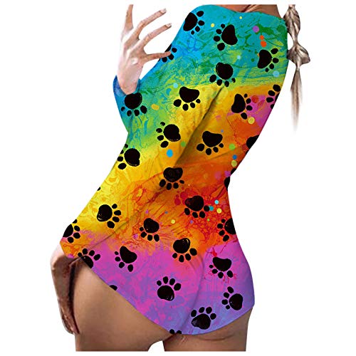Elegant Women's Tuxedo Suit - Formal Long Sleeve Bodysuit Jumpsuit with Print Design for Nightwear & Party Outfits (Multicolor, Size L) | Perfect for Cocktail Parties, Date Nights & Special Occasions