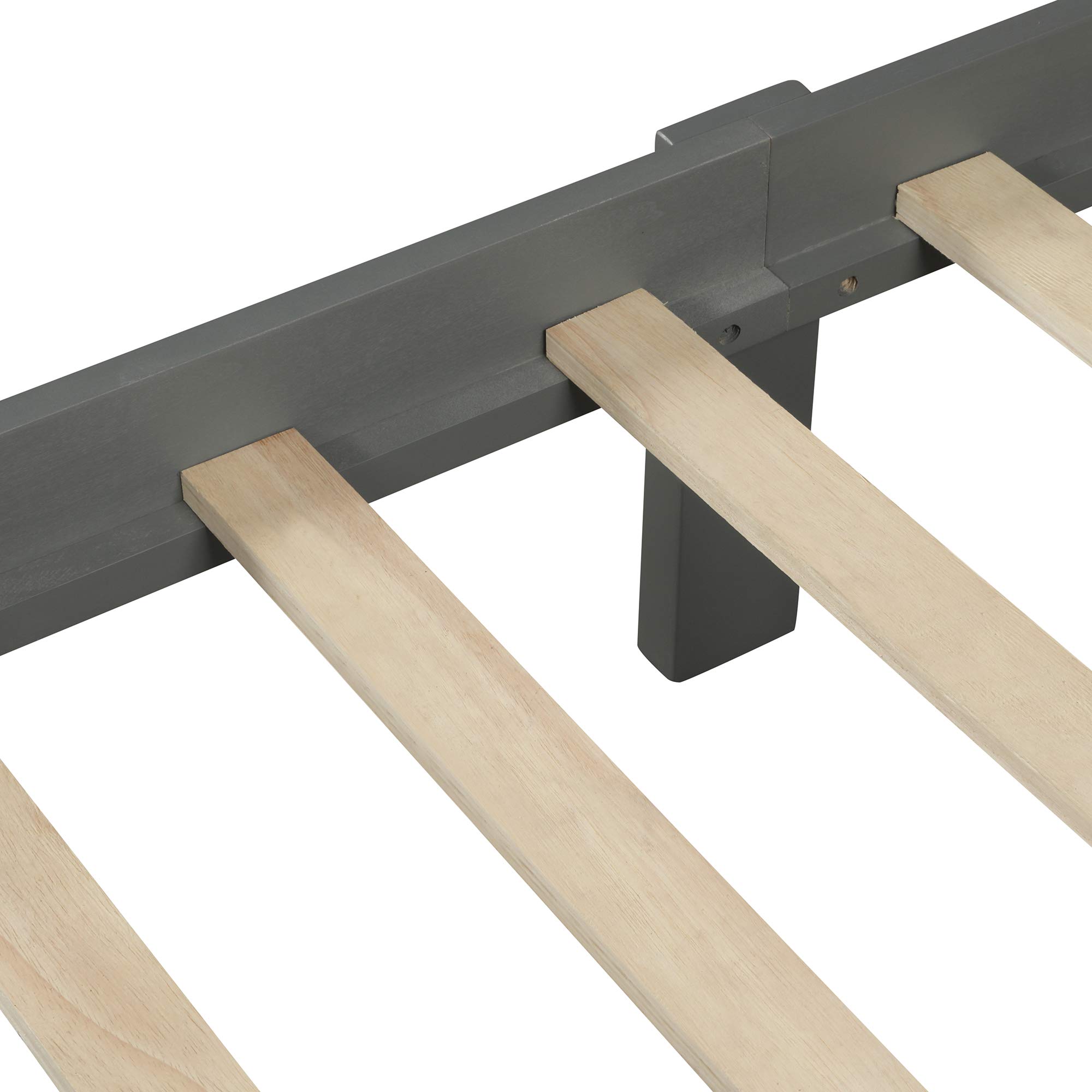 Merax Full Size Wood Platform Bed Frame with Headboard & Footboard - Sturdy Wood Slat Support, Easy Assembly, Mattress Foundation - Grey (Perfect for Bedrooms, Guest Rooms & Small Spaces)