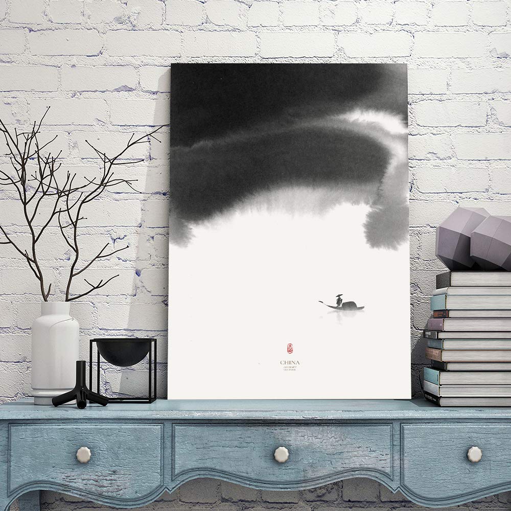 Wall26 Canvas Wall Art Ink and Wash Painting - 12x18 Inches Framed Canvas Prints for Bedroom, Living Room, Office, and Home Decor