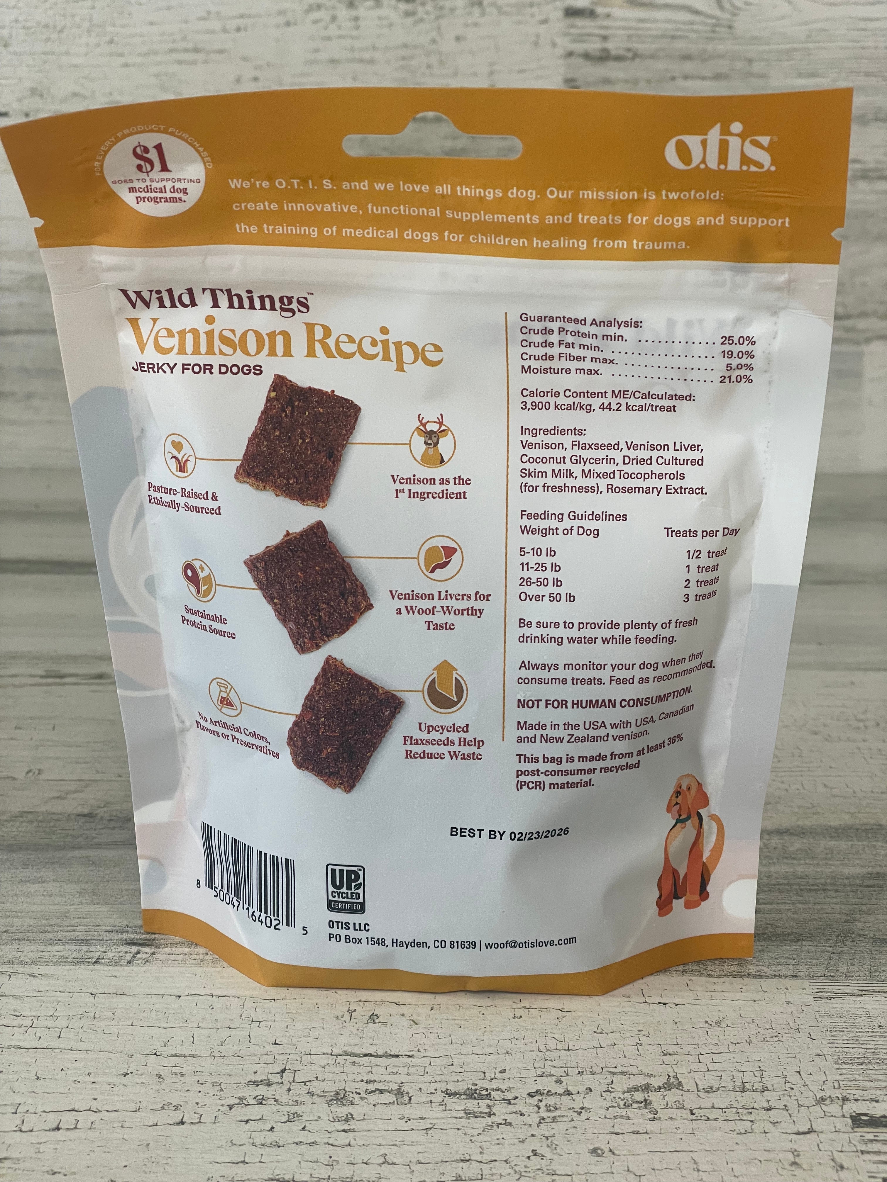Otis Wild Things Venison Jerky - Premium Natural Deer Meat Snack for Hiking, Camping & Outdoor Adventures | High Protein, Low Carb, Keto-Friendly Dog Treats