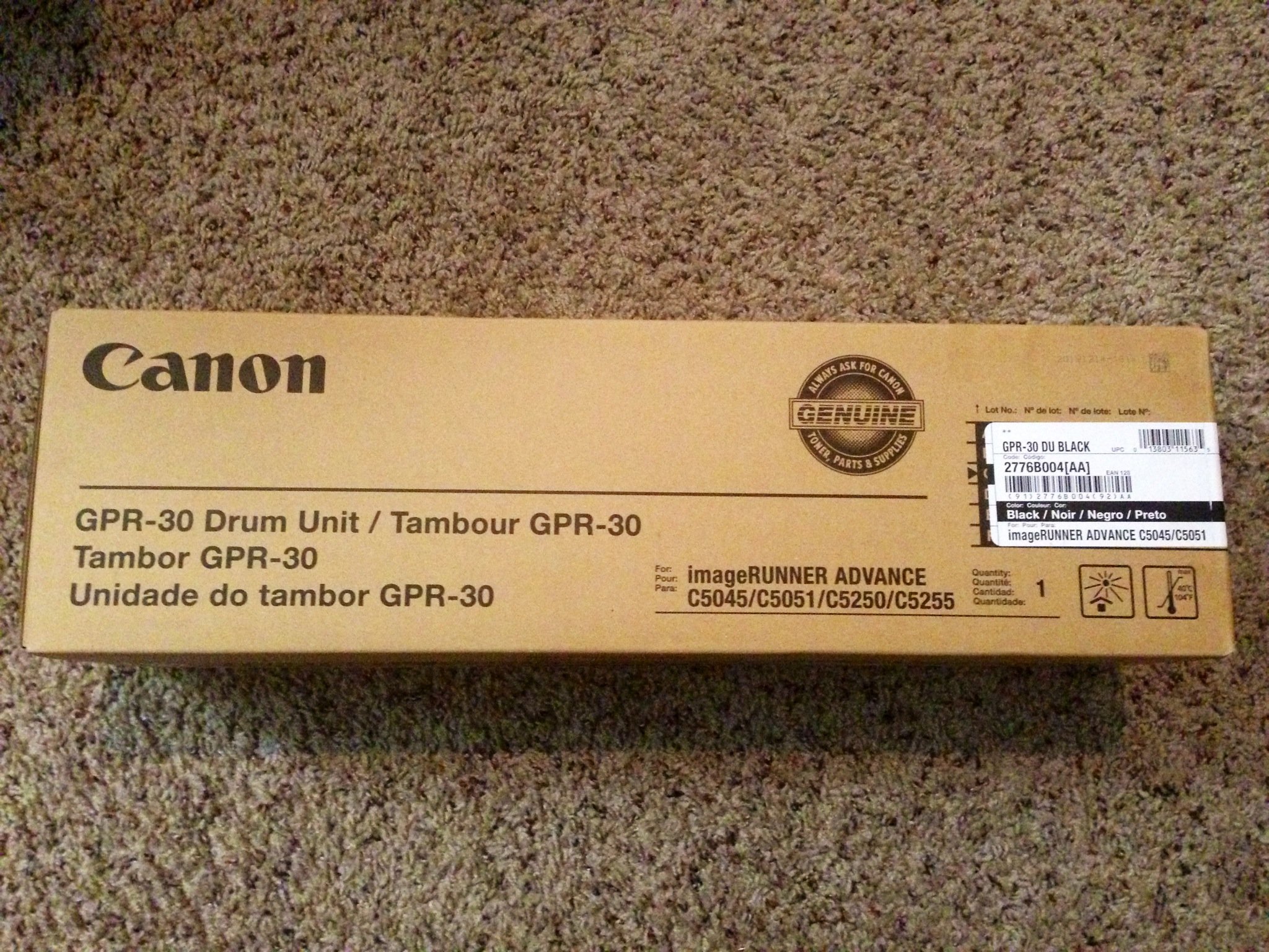 Canon 2777B004BA (GPR-30) Color Drum Unit Replacement for Canon imageRUNNER C5045/C5051 Copiers - Perfect for Office Printing & High-Volume Color Copying