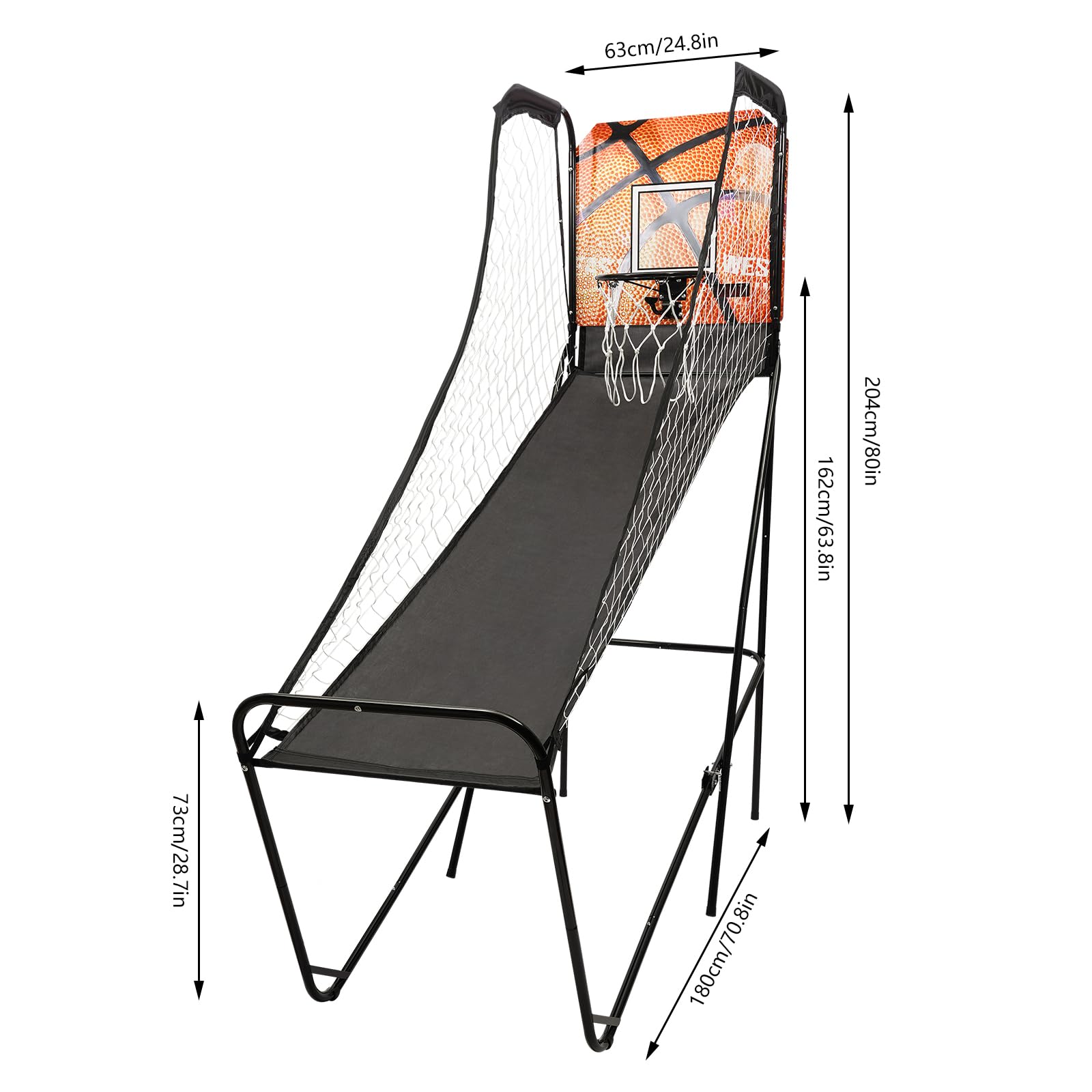 Electronic Basketball Arcade Game - Foldable Indoor Hoop Shot with LED Scoreboard & 3 Balls - Perfect for Home, Playground & Game Room Entertainment