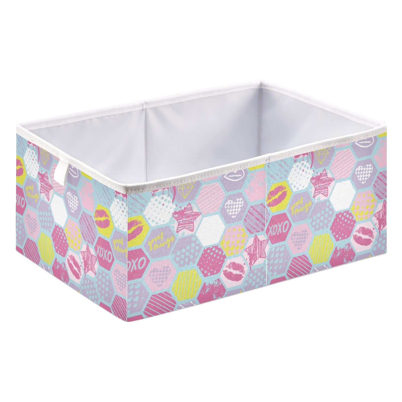 Foldable Fabric Storage Bins 15.75x10.63x6.96 Inches - Collapsible Cube Organizer Baskets for Shelves, Closet & Toy Organization | Perfect for Kids Room, Nursery, Playroom & Home Decor