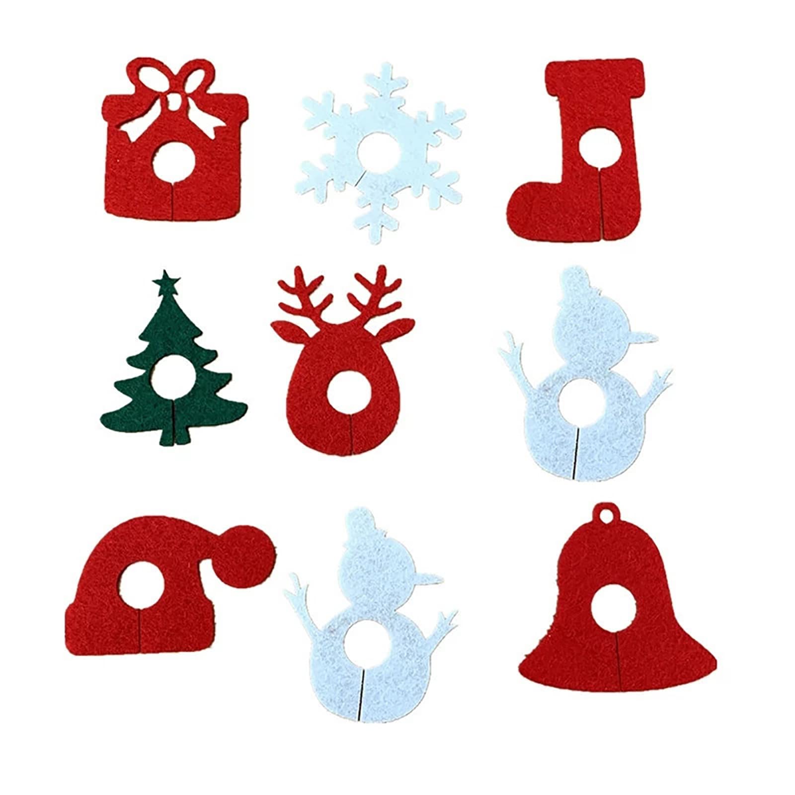 Festive Felt Christmas Cup Decorations - Set of 9 Holiday Wine Glass Rings & Pendants for Xmas Party, Dining Table Decor - Perfect for Holiday Gatherings, Christmas Dinners & Festive Home Decor
