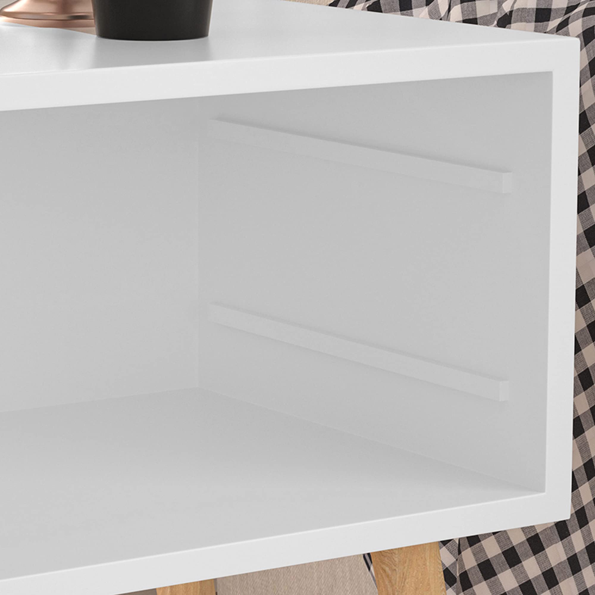 Modern Night Stands Set of 2 - Wooden Mid-Century Bedside Tables with Drawers & Storage | White Accent End Tables for Bedroom | Perfect for Small Spaces, Guest Rooms & Apartment Living