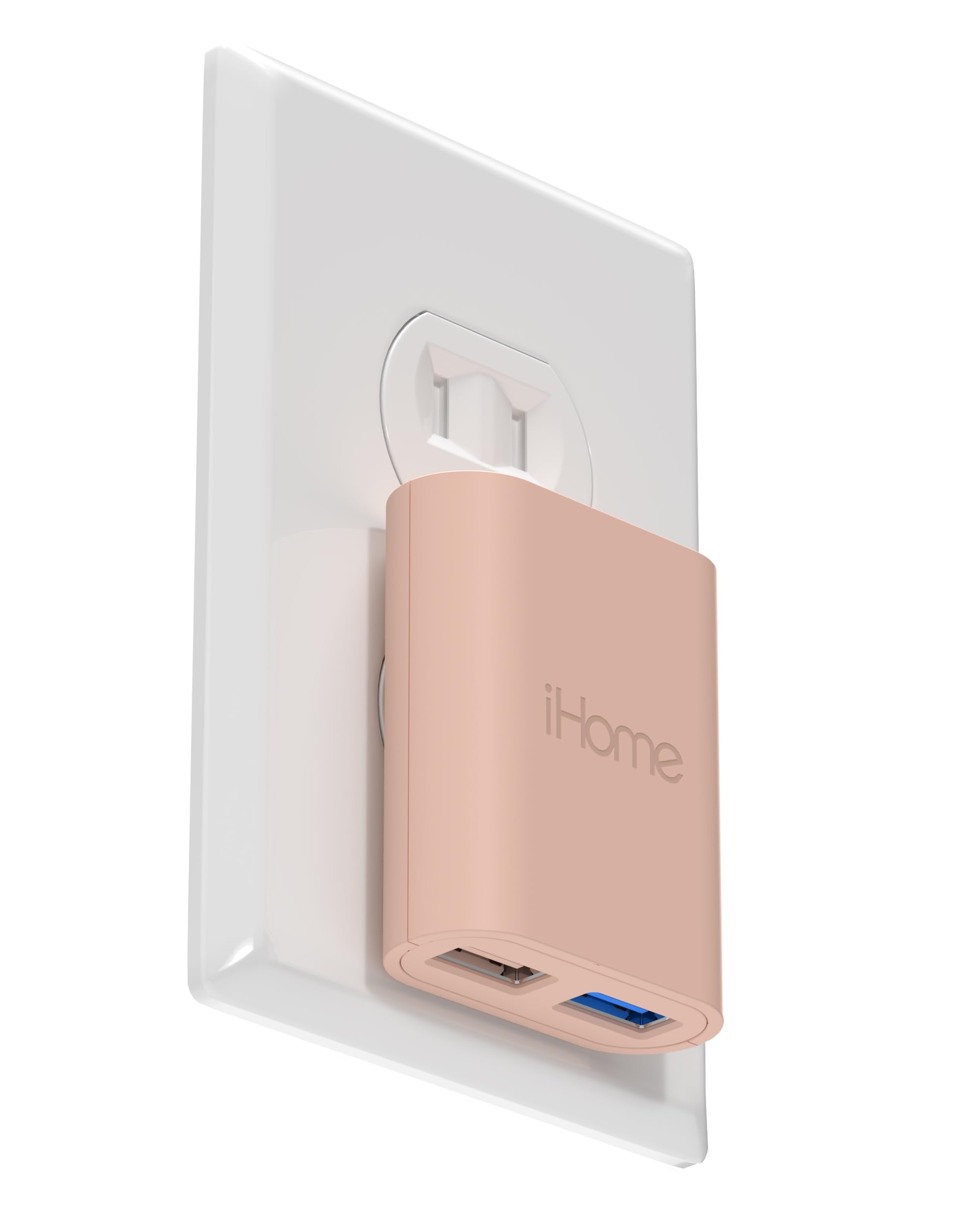 iHome 2-Port USB Wall Charger - Fast Charging Dual USB Port Adapter for iPhone, Android & Tablets | Compact Travel Charger for Home, Office & Hotel Use