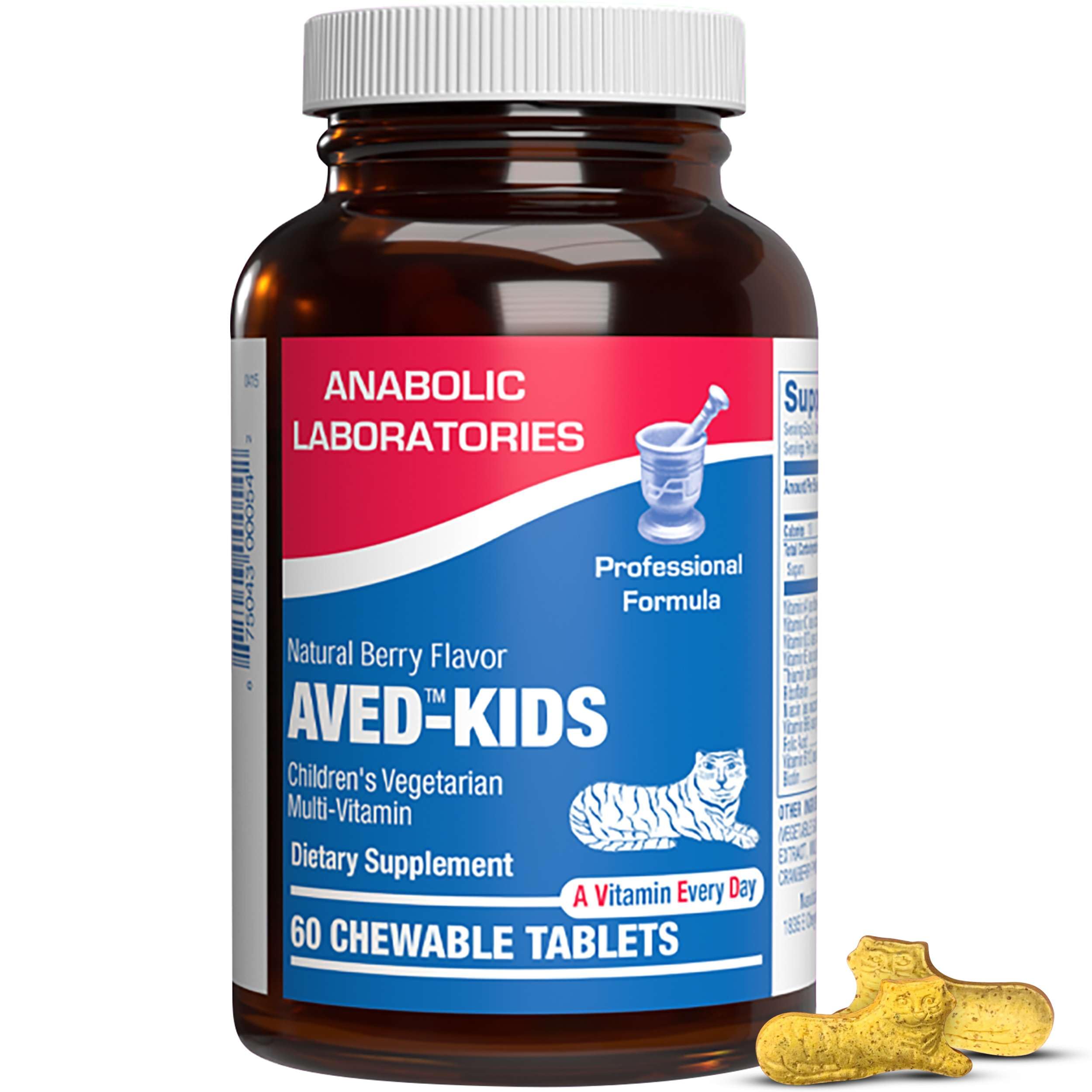 Best Kids Multivitamin with Iron - 120 Chewable Tiger Tablets | Vitamins A, B, C, D, E + Iron, Calcium, Magnesium & Zinc | Natural Berry Flavor | Supports Immune System & Growth | Perfect for Picky Eaters & Active Children