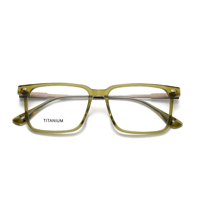 Aror Unisex Full Rim Square Acetate Titanium Eyeglasses 842194 - Lightweight Durable Frame for Men & Women - Perfect for Reading, Working & Daily Wear