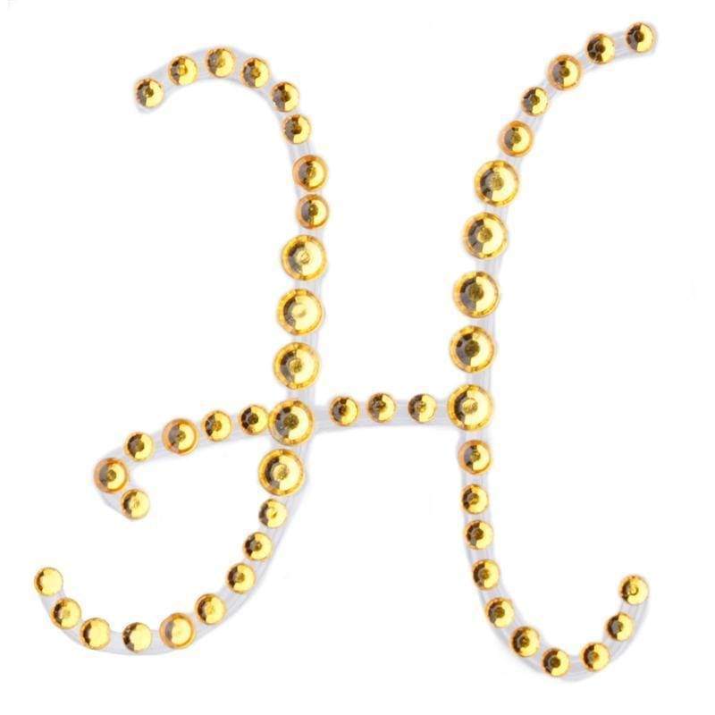 12-Piece Gold Letter Rhinestones Gem Stickers for DIY Crafts, Scrapbooking, and Nail Art - Perfect for Home Decor, Wedding Invitations, and Party Decorations