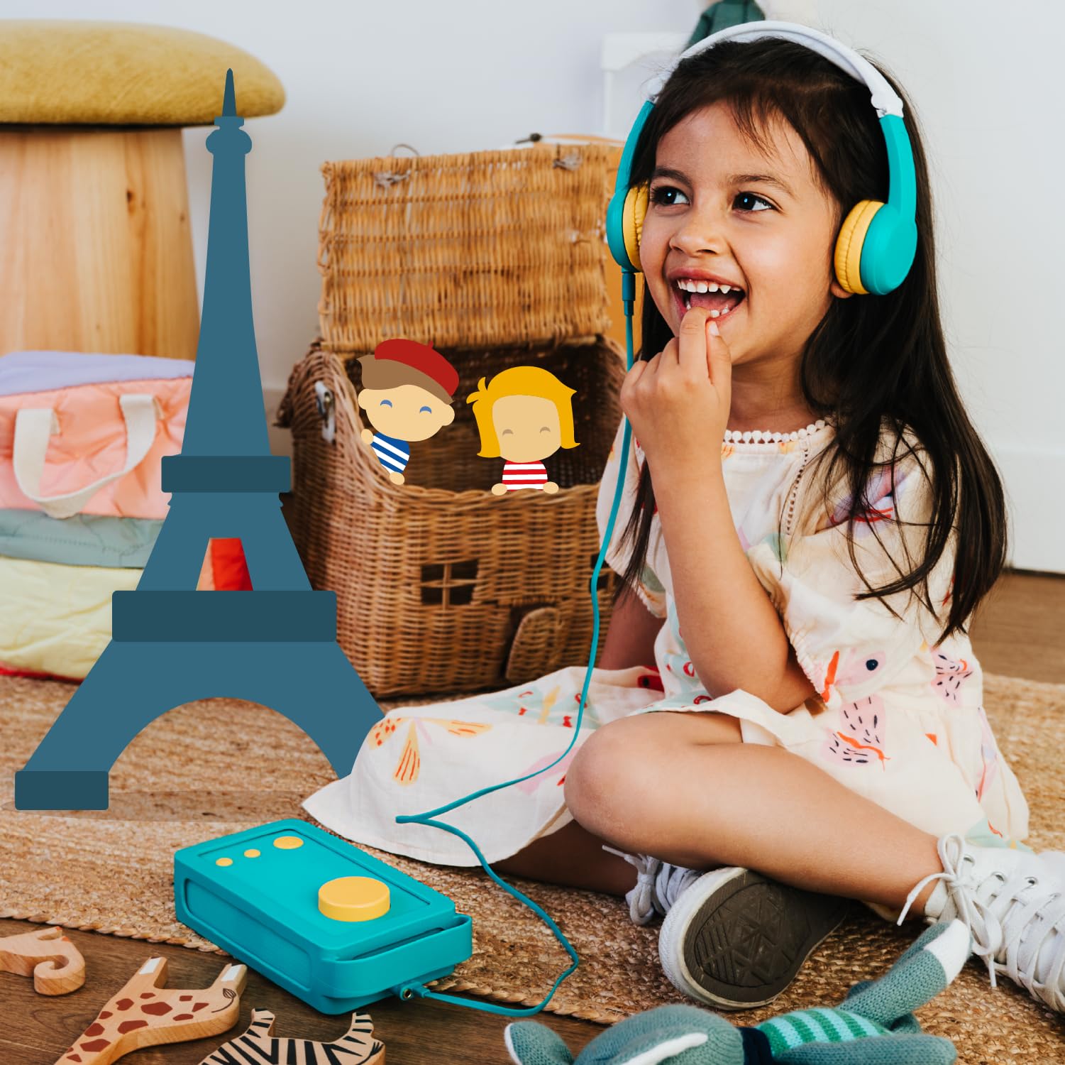 Lunii Storyteller - Interactive Audiobook Player for Kids Ages 3-8 with 40 Suzanne & Gaston Stories (5+ Hours) - Educational Toy for Bedtime, Travel & Learning | Ma Fabrique à Histoires Discovery Pack