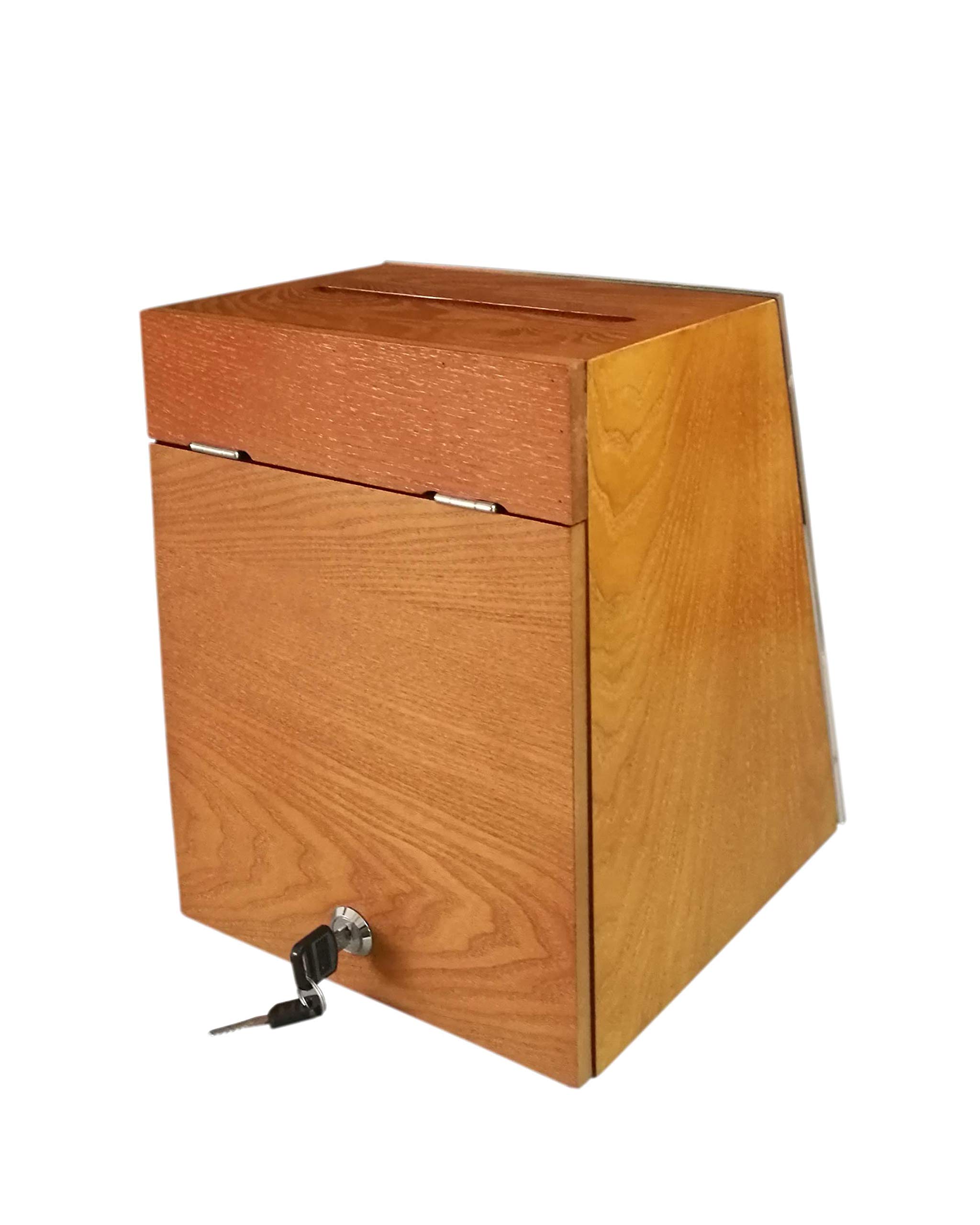 FixtureDisplays® Clear Acrylic Donation Box with 8.5x11 Sign Holder - Tithing, Suggestion & Fundraising Box for Churches, Events & Charities (Model 21275-MO-FBA) - Perfect for Church Collections, Voting Ballots & Charity Drives